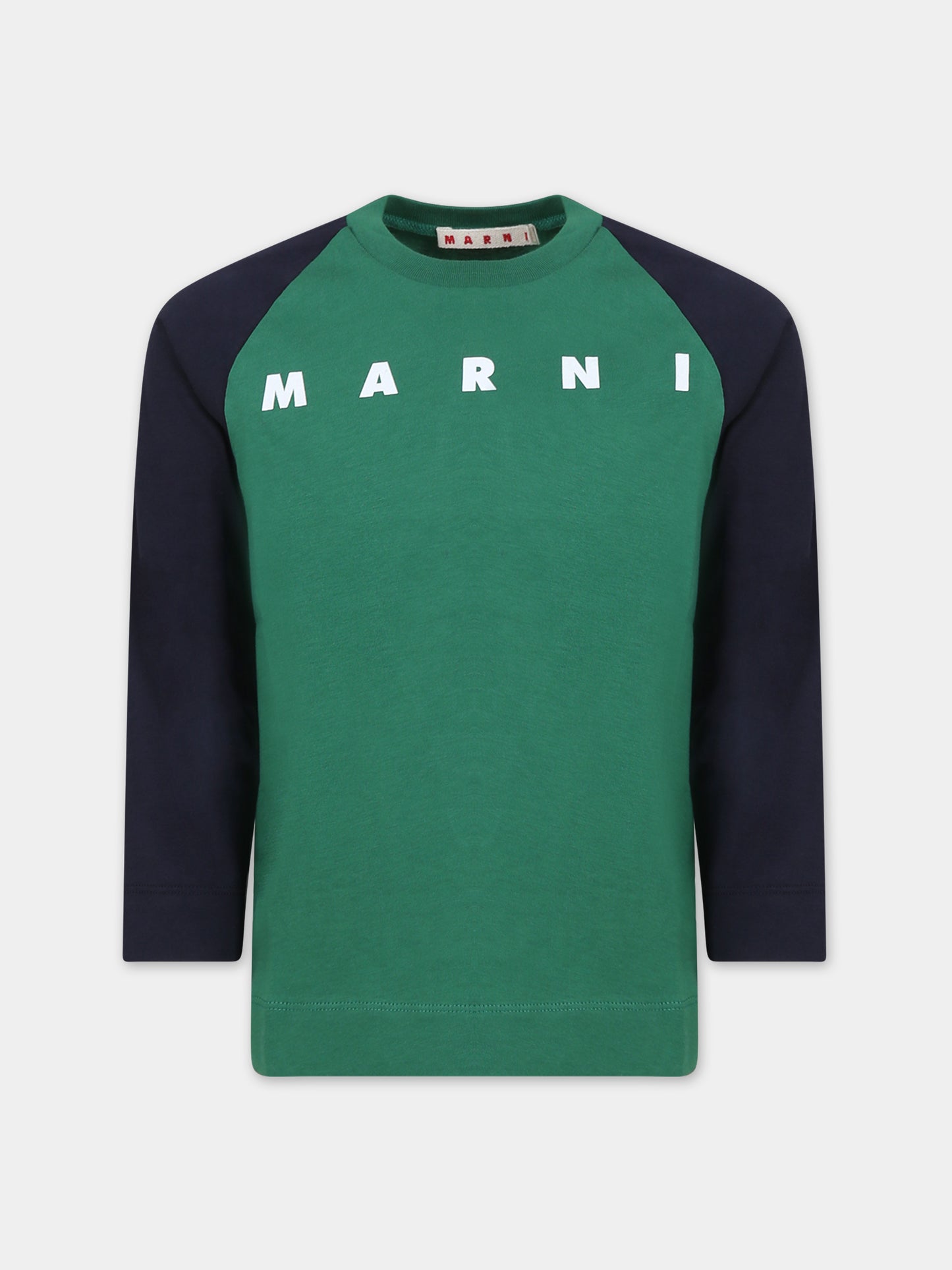 T-shirt blu per bambini con logo,Marni Kids,M00872 0M523