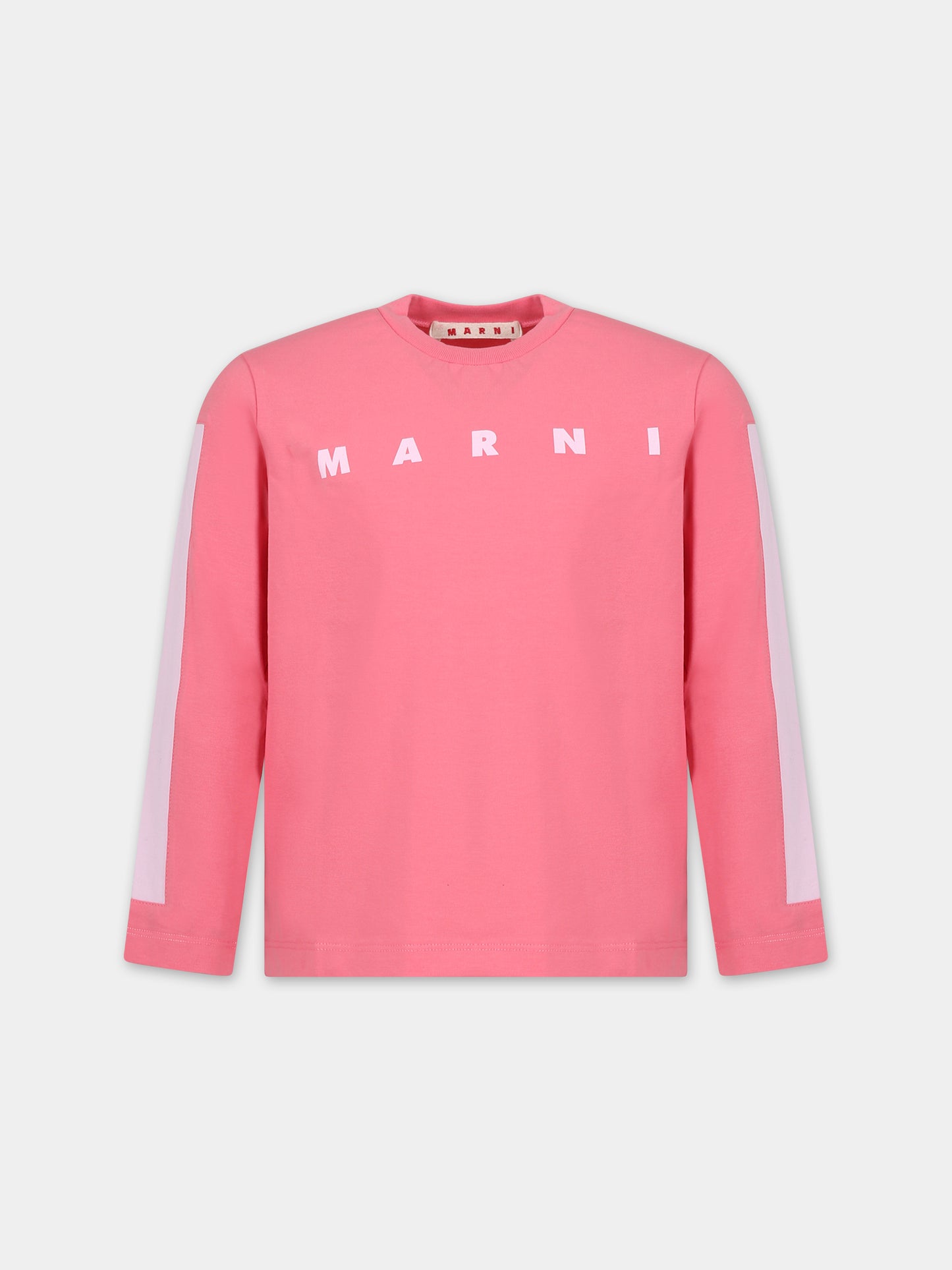 T-shirt rosa per bambina con logo,Marni Kids,M00870 0M338