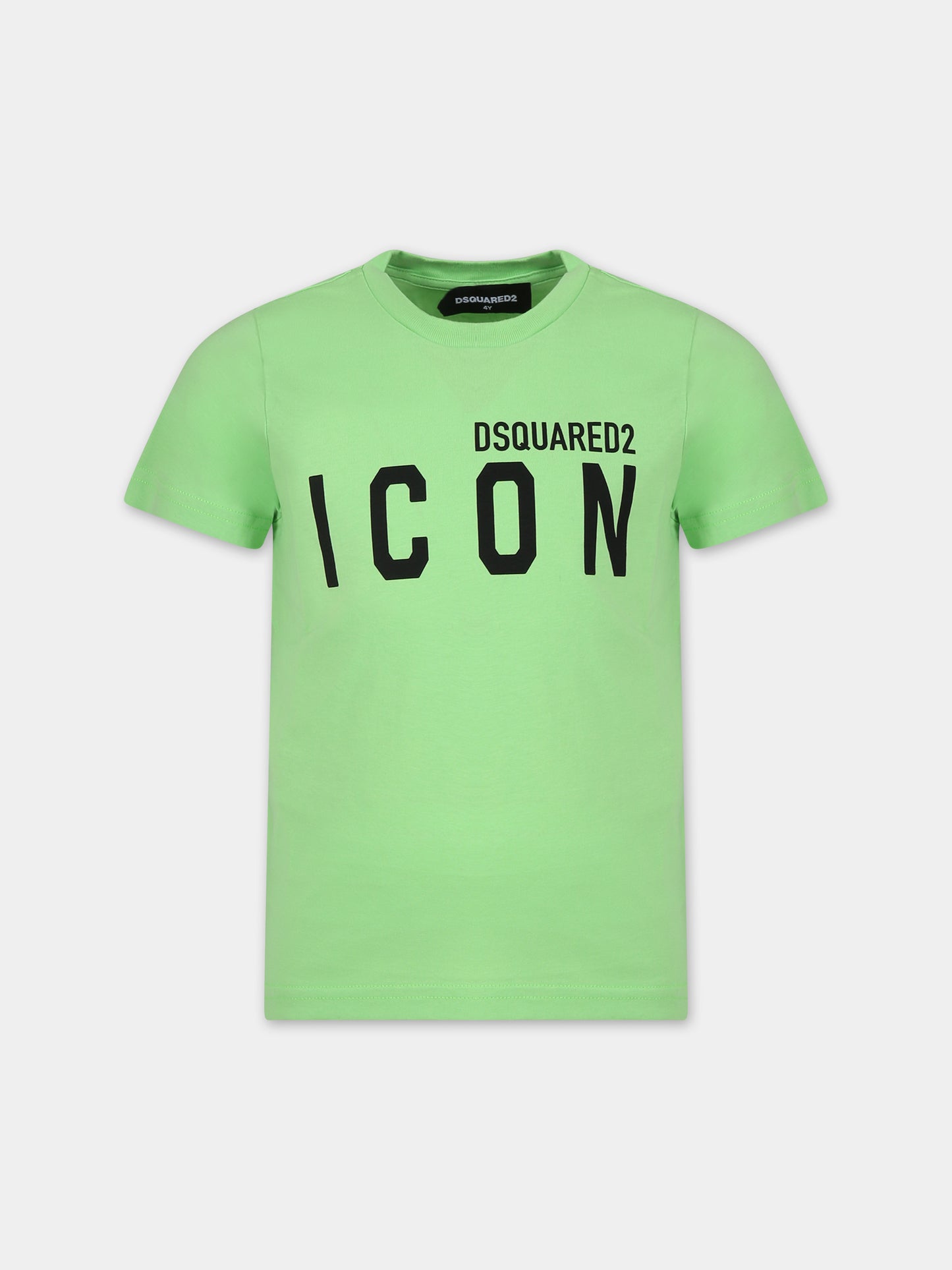 T-shirt verde per bambino con logo,Dsquared2,DQ048S D002F DQ511