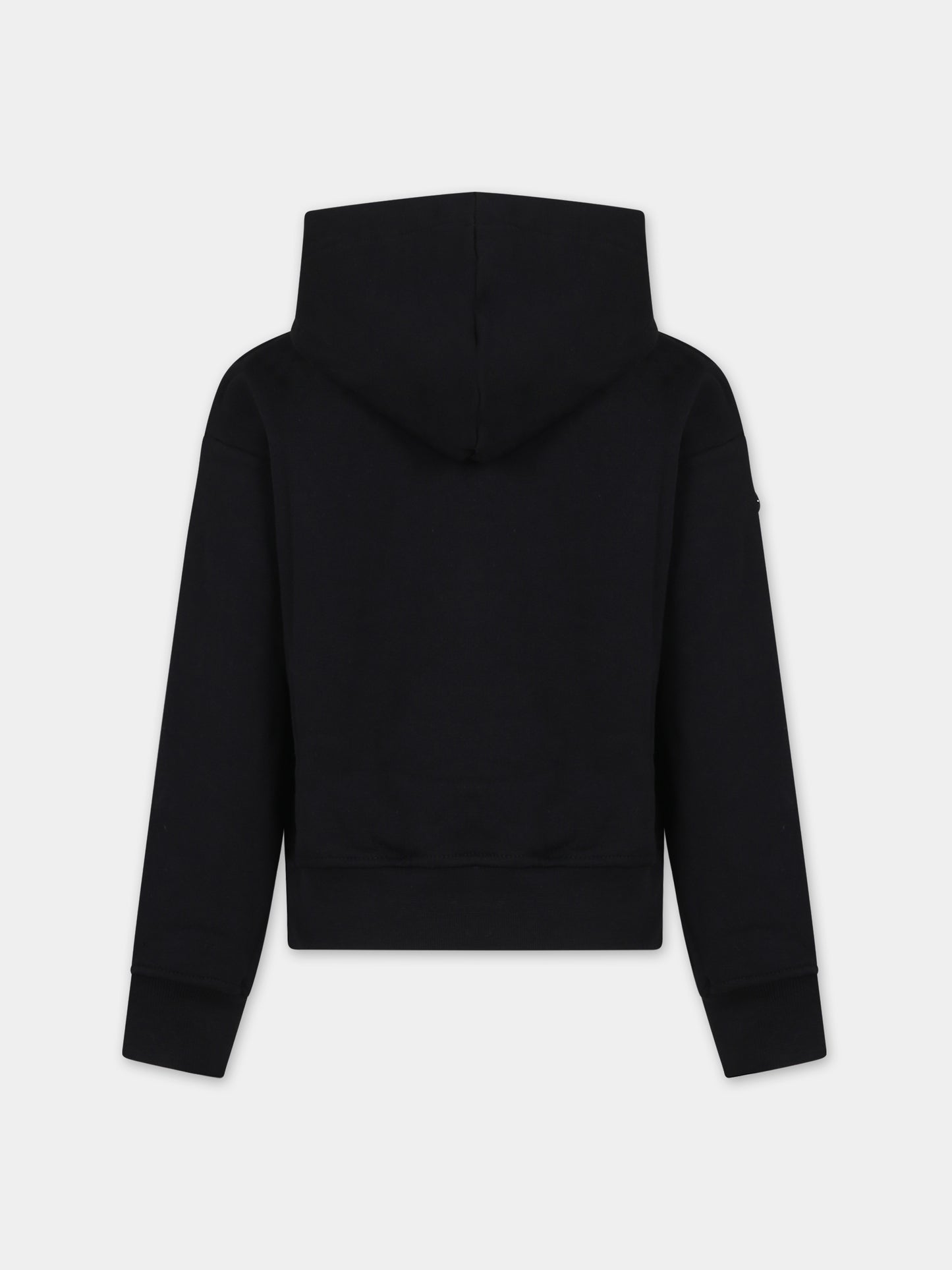 Felpa nera per bambina con logo,Msgm Kids,F3MSJGHS086 110