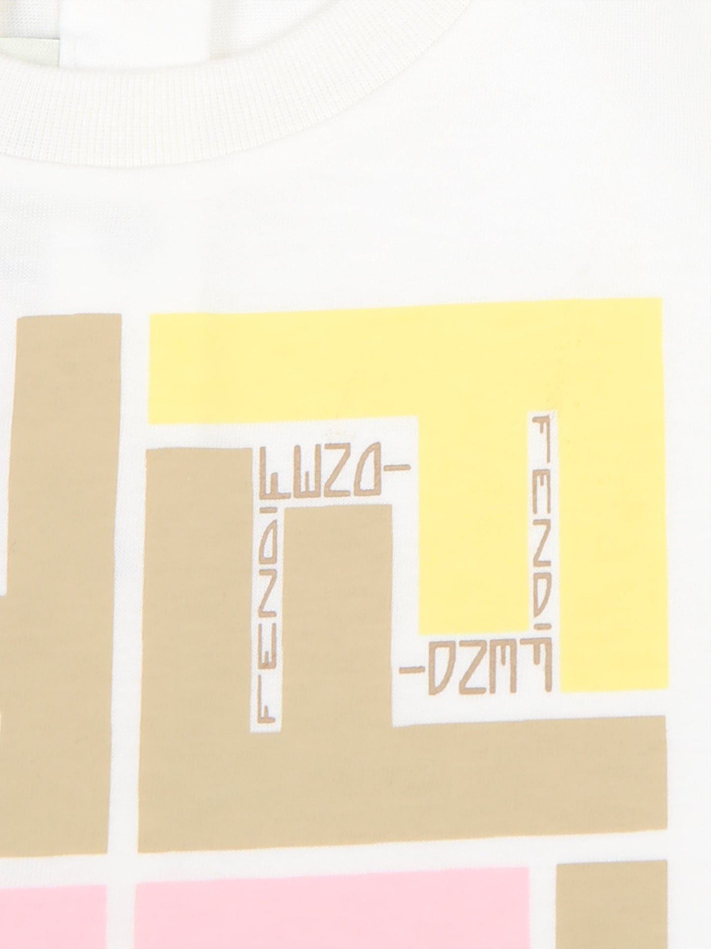 T-shirt bianca per neonata con iconiche FF,Fendi Kids,BFI157 7AJ F14OS