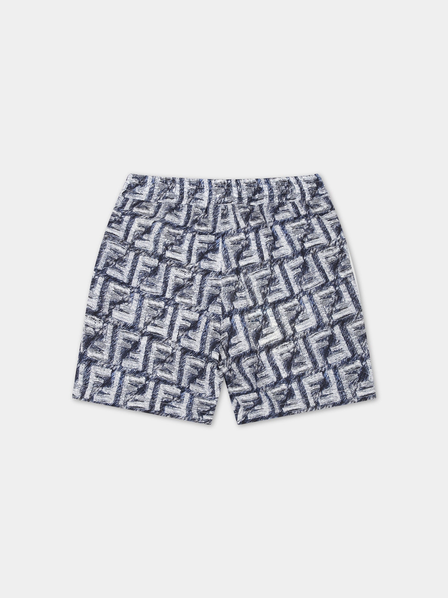 Shorts blu per neonato con iconiche FF,Fendi Kids,BMF225 AQTQ F04V6