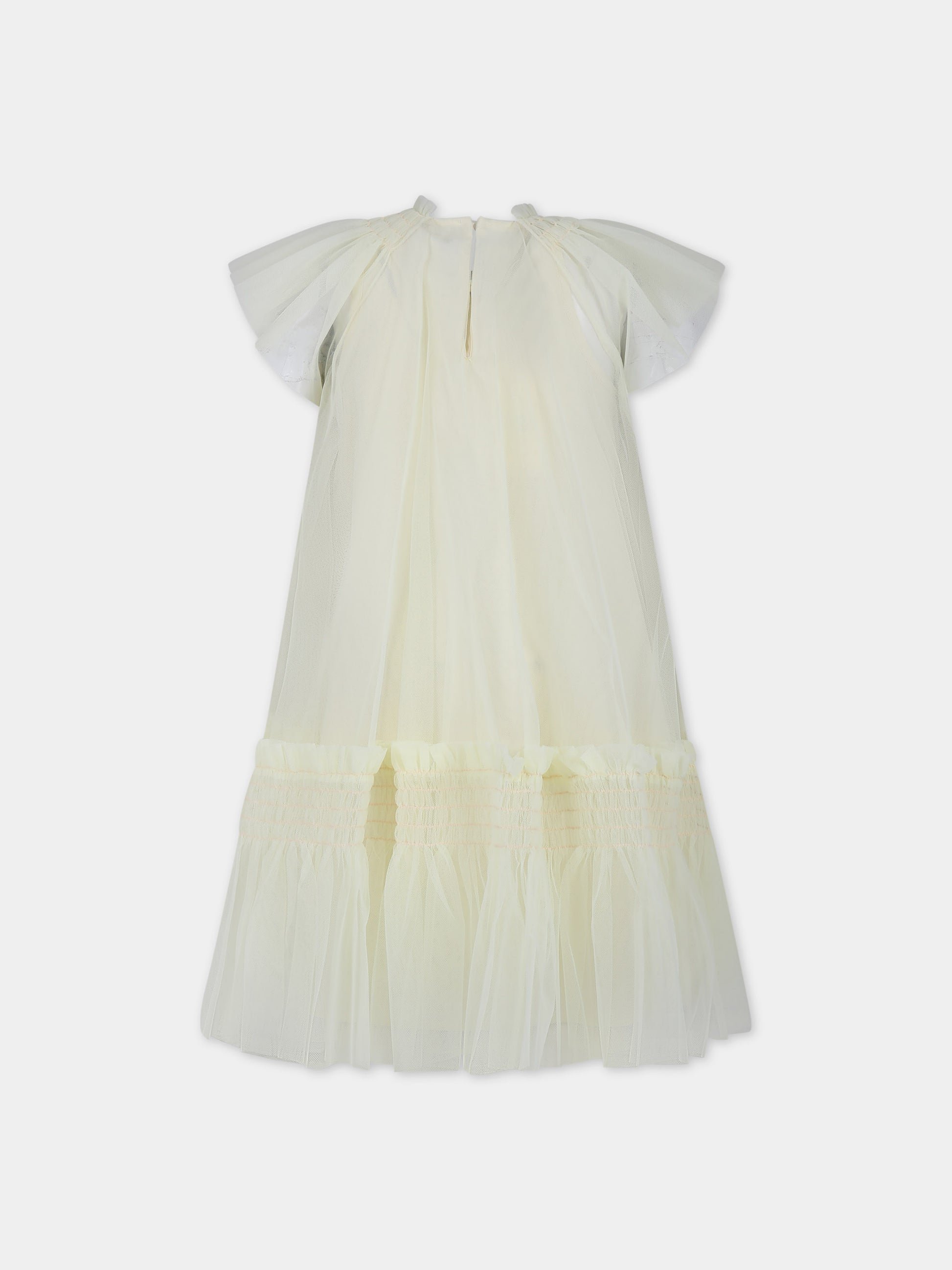 Vestito giallo per bambina con logo Fendi,Fendi Kids,JFB680 AEXX F0JNH