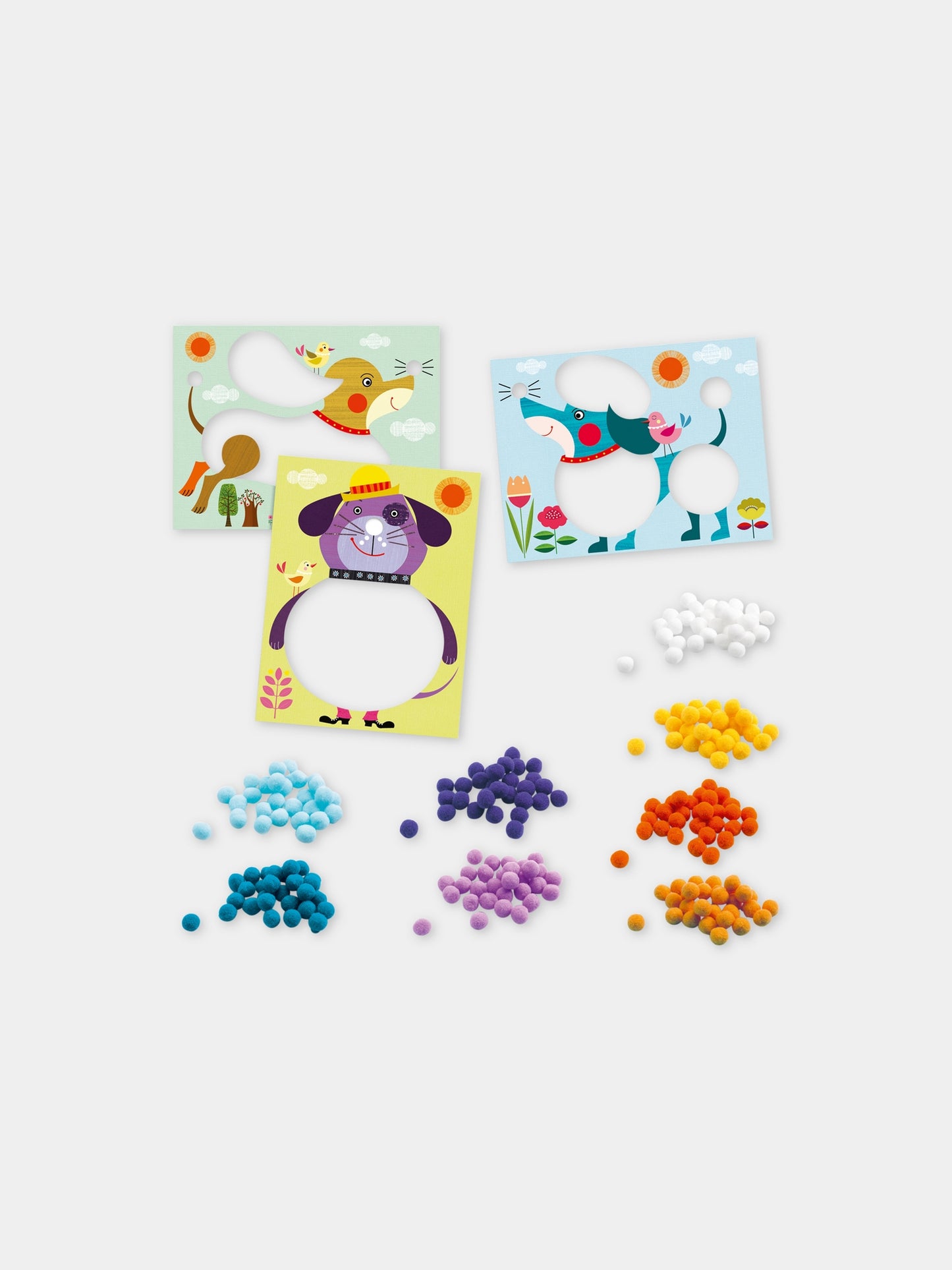 Set multicolor per bambini con pompon,Djeco,DJ09867