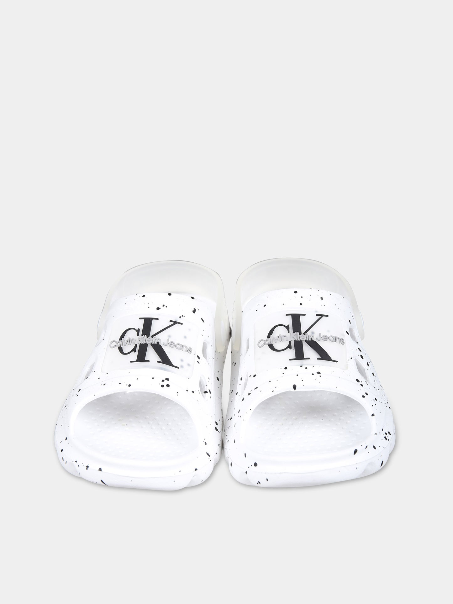 Sandali bianchi per bambini con logo,Calvin Klein Kids,V1X2 80915 0083100