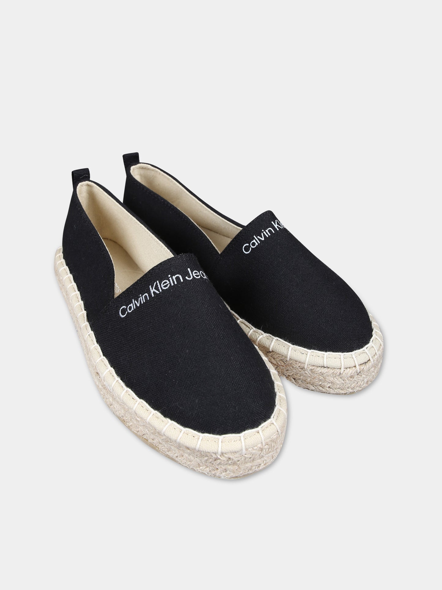 Espadrillas nere per bambina con logo,Calvin Klein Kids,V3A7 80838 0048999