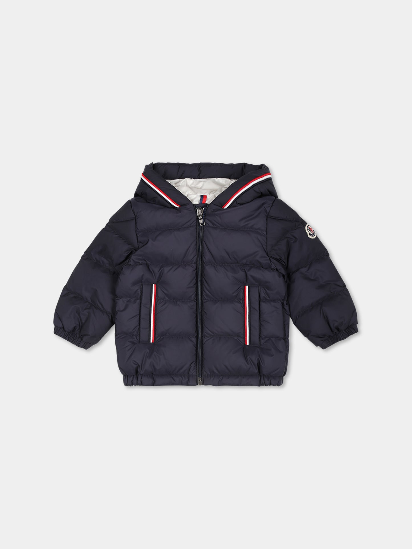 Piumino Merary blu per neonato con logo,Moncler Kids,J2951 1A00036 5968E 742