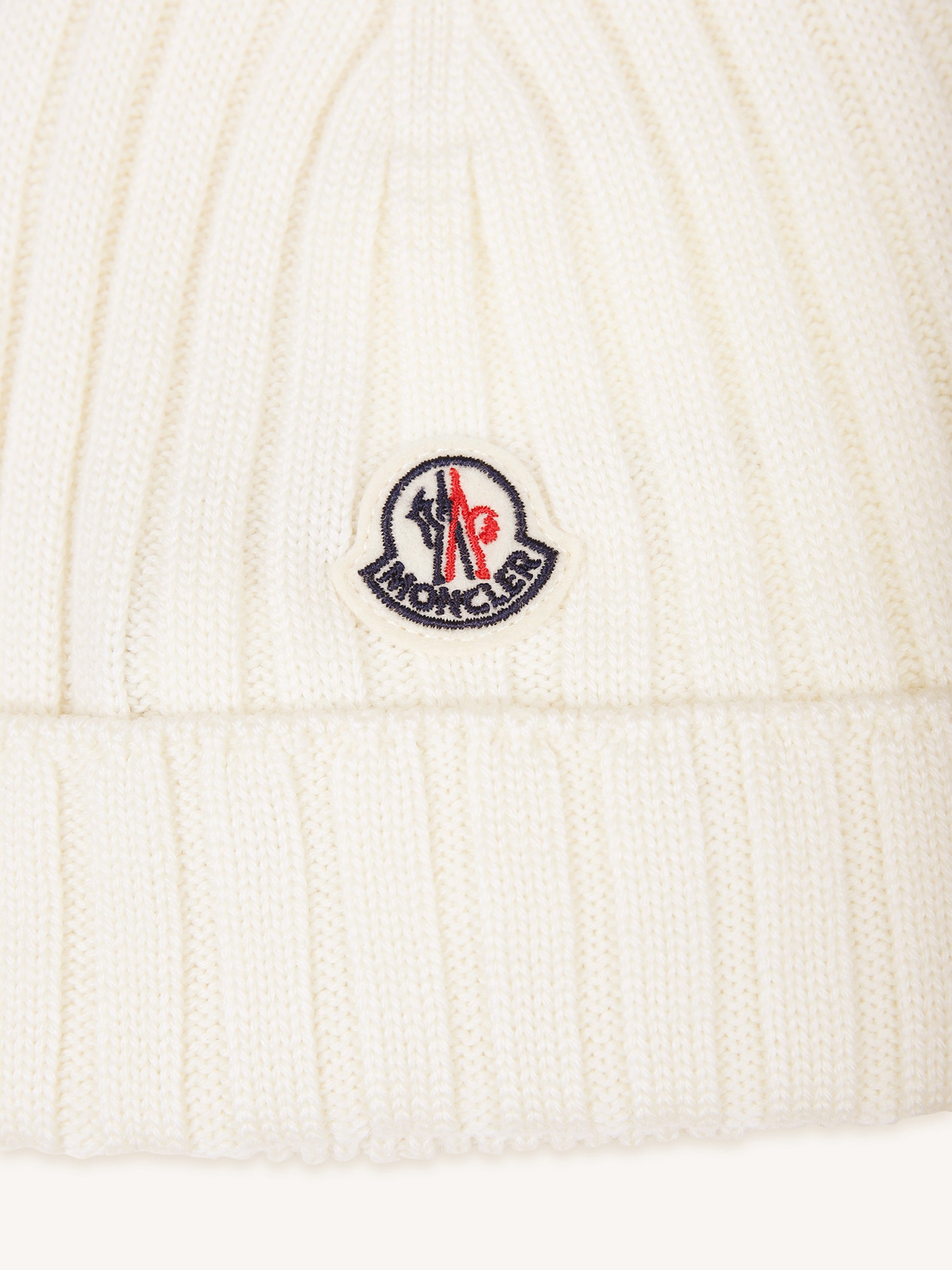 Berretto bianco per neonati con logo,Moncler Kids,J2951 3B00002 M1131 030