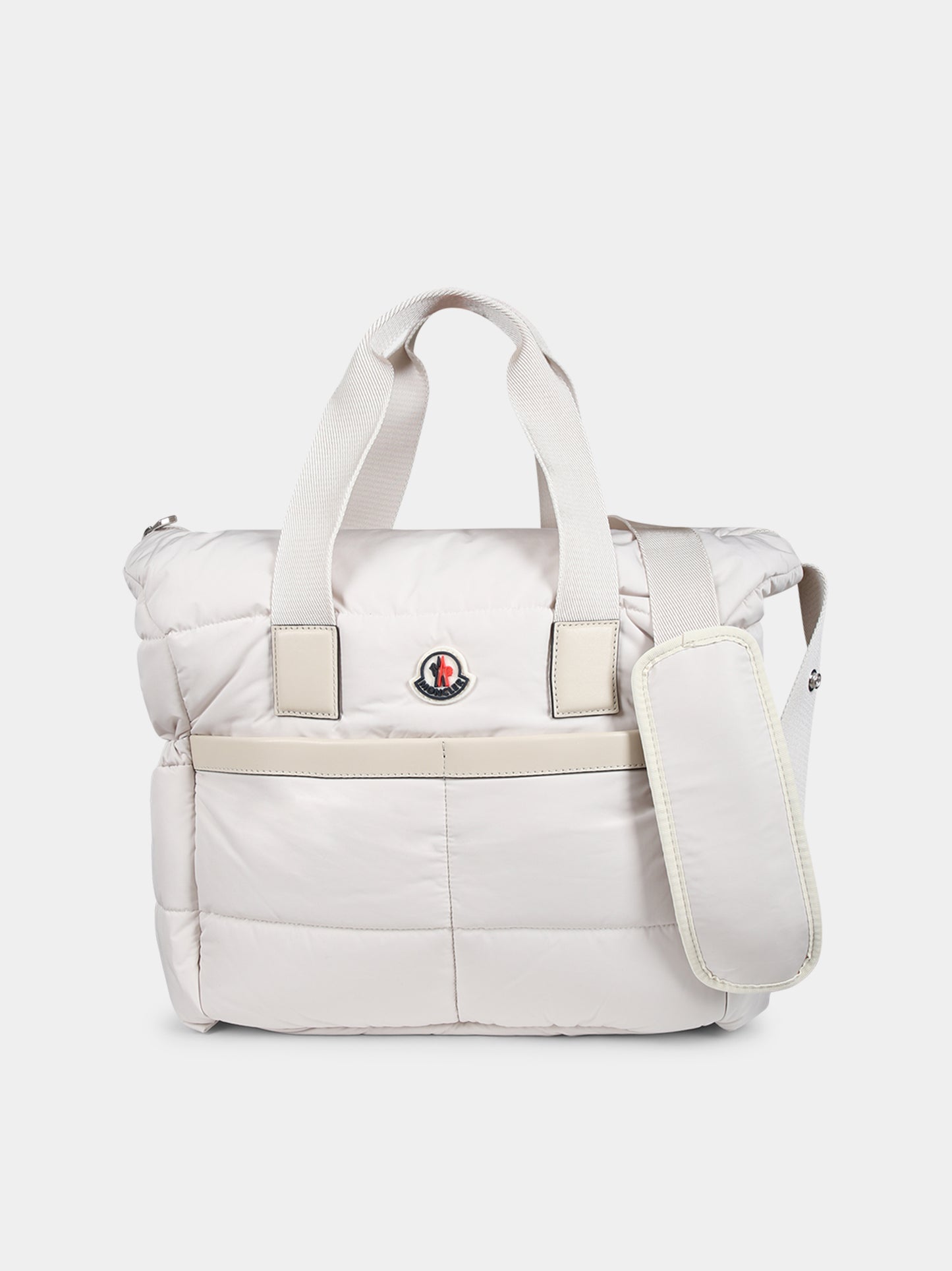 Borsa mamma avorio per neonati con logo,Moncler Kids,J2951 5D00001 M3556 268