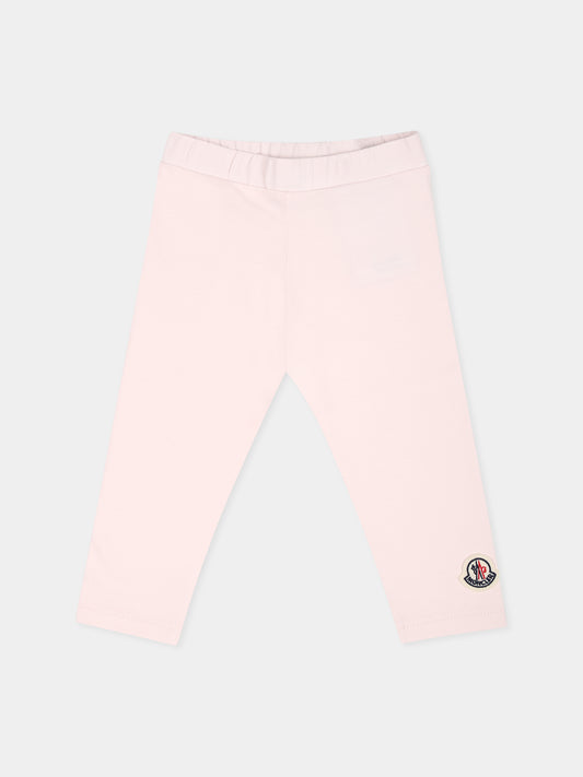 Leggings rosa per neonata con logo,Moncler Kids,J2951 8H00002 8790N 503