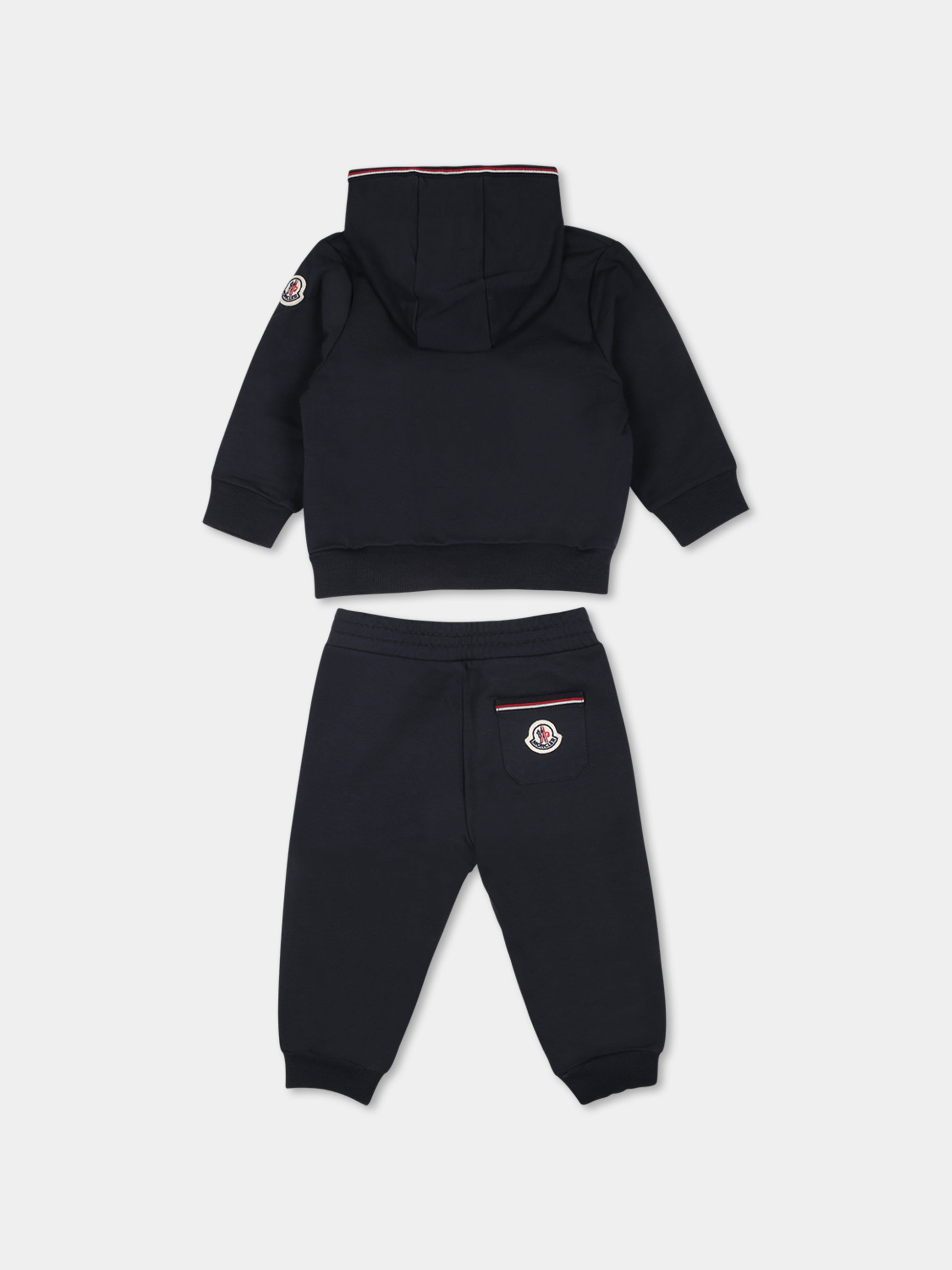 Completo blu per neonato con logo,Moncler Kids,J2951 8M00005 89AM3 778