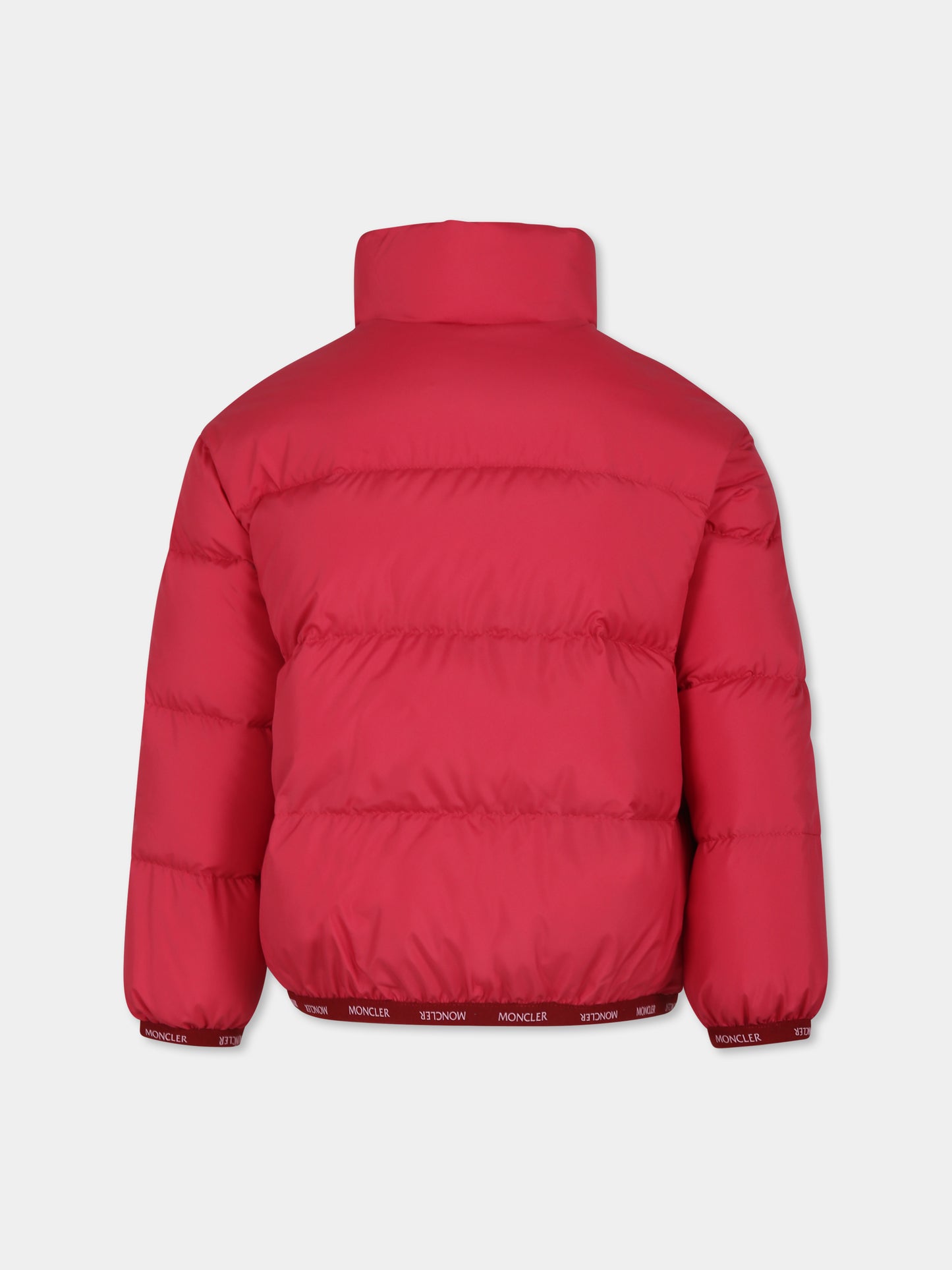 Piumino Abbadia fucsia per bambina con logo,Moncler Kids,J2954 1A00036 54A81 557
