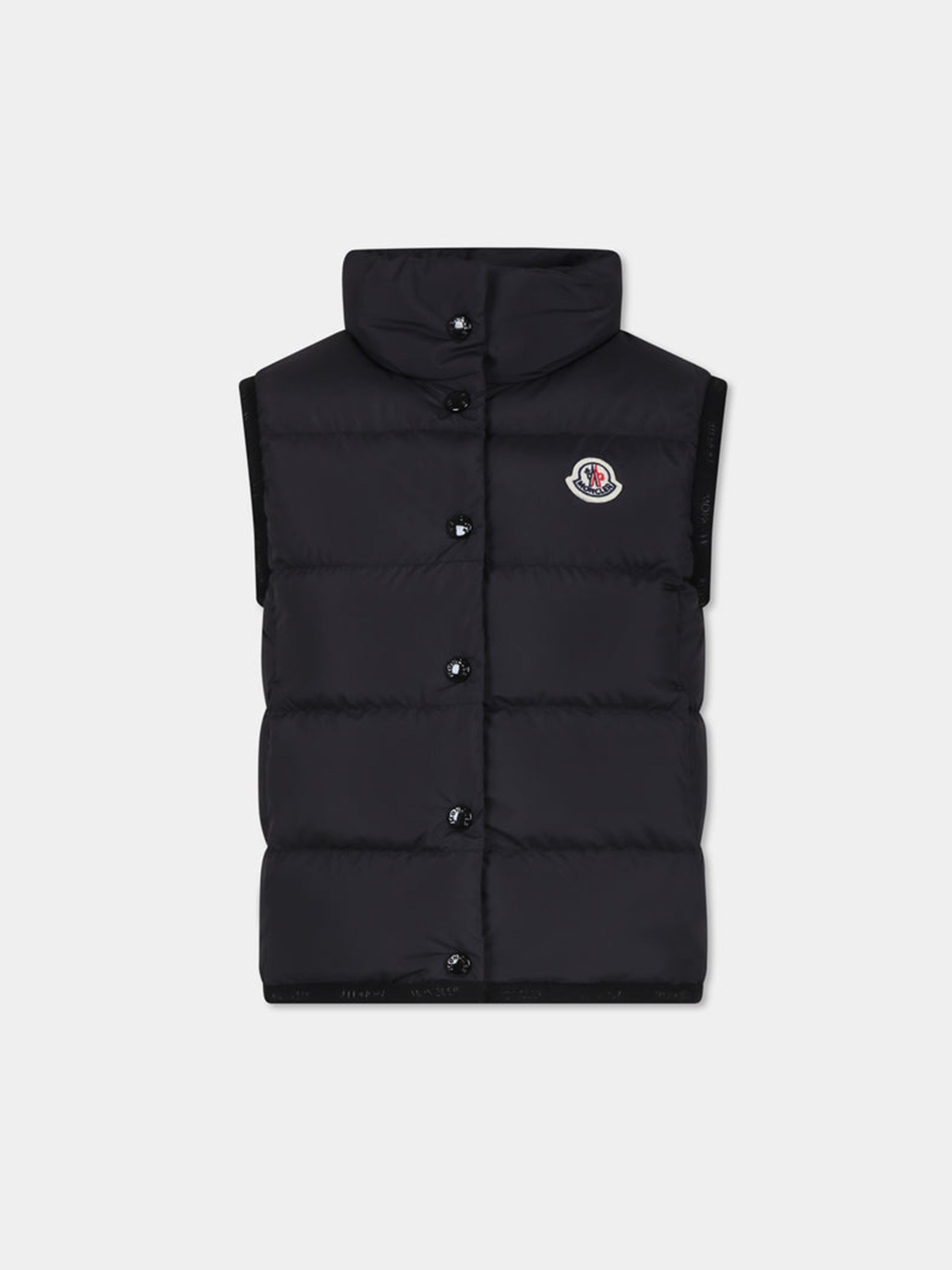Gilet Badia nero per bambino con logo,Moncler Kids,J2954 1A00037 54A81 999