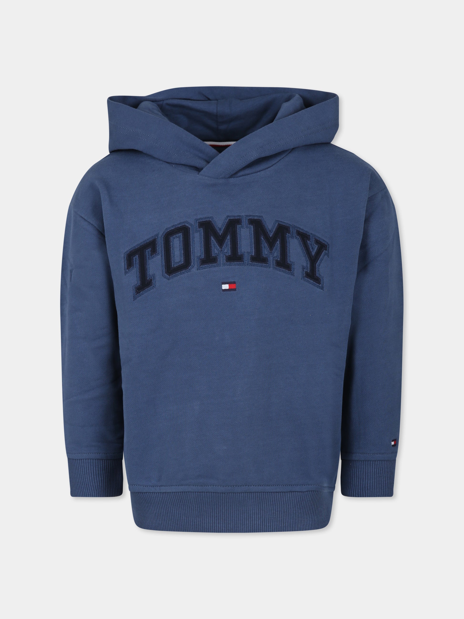 Felpa blu per bambino con logo,Tommy Hilfiger Junior,KB0KB09141J DBZ