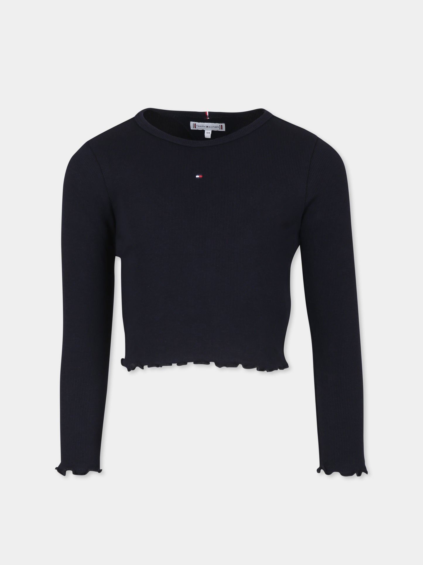 T-shirt blu per bambina con logo,Tommy Hilfiger Junior,KG0KG07595J DW5