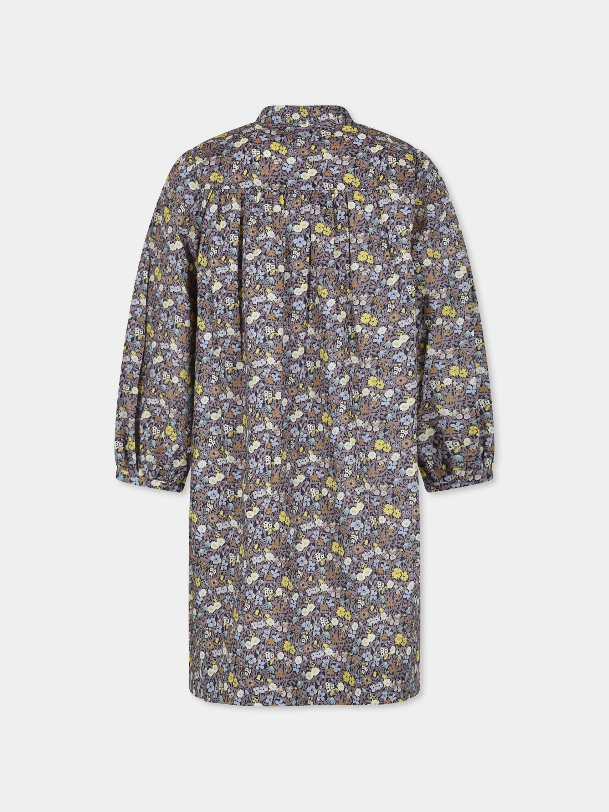 Vestito multicolor per bambina con stampa floreale,Bonpoint,W04GDRW00012 596B