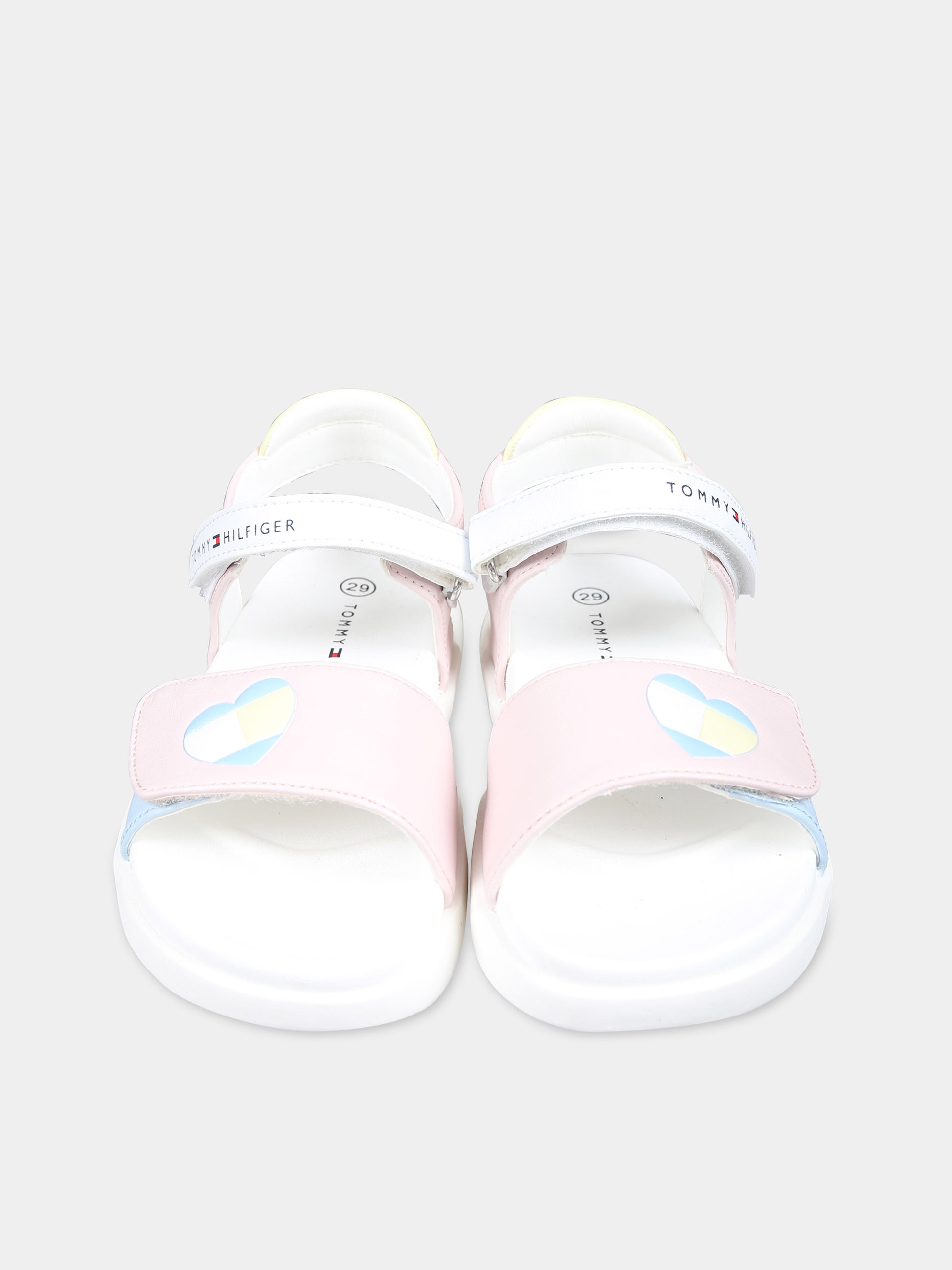 Sandali bianchi per bambina con logo e cuore,Tommy Hilfiger Junior,T1A2 33233 0326Y913