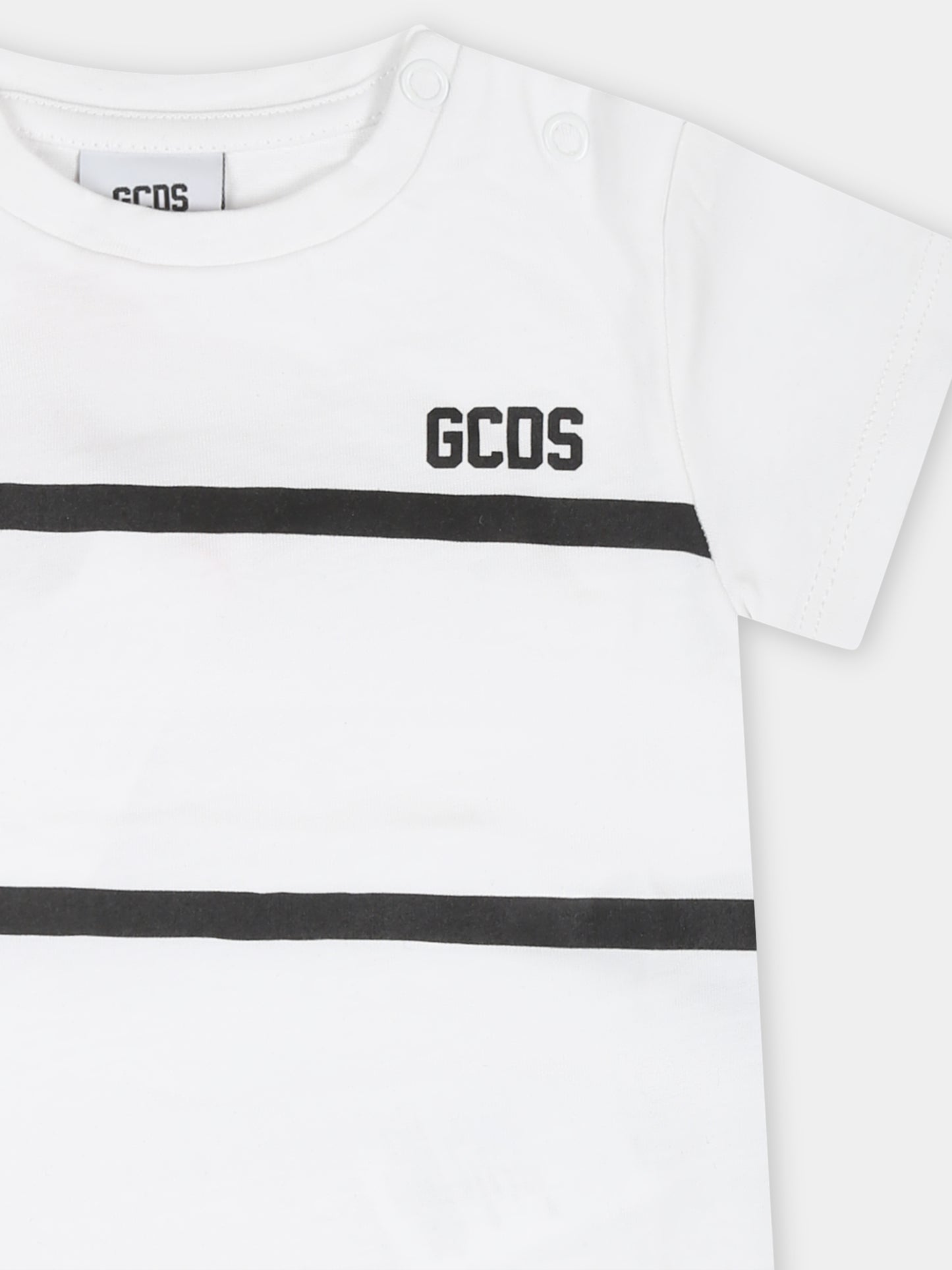 Completo sportivo bianco per neonati con logo,Gcds Kids,GUG008 LAA29 81076