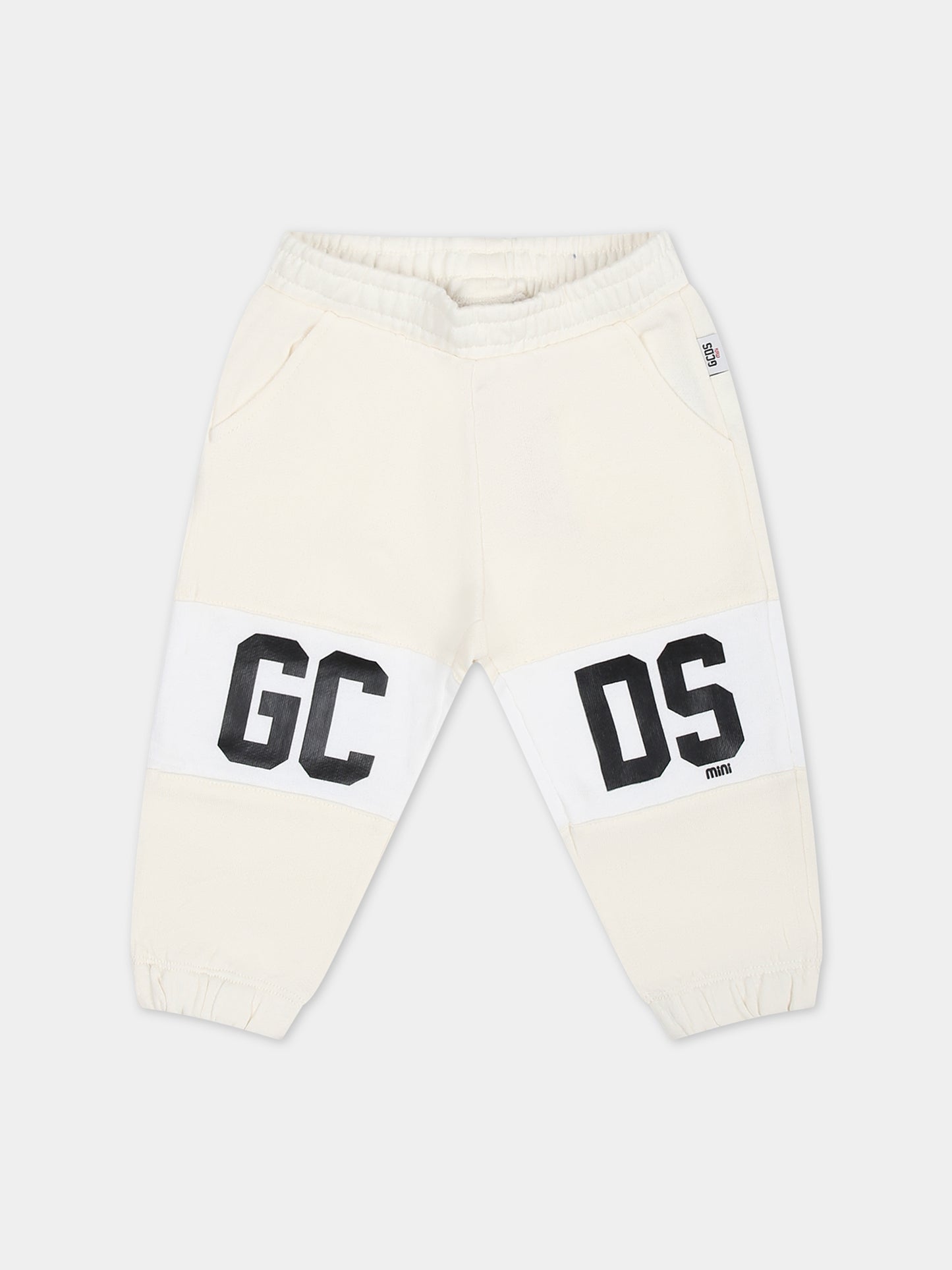 Pantalone bianco per neonati con logo,Gcds Kids,GUP00A LCA33 10063