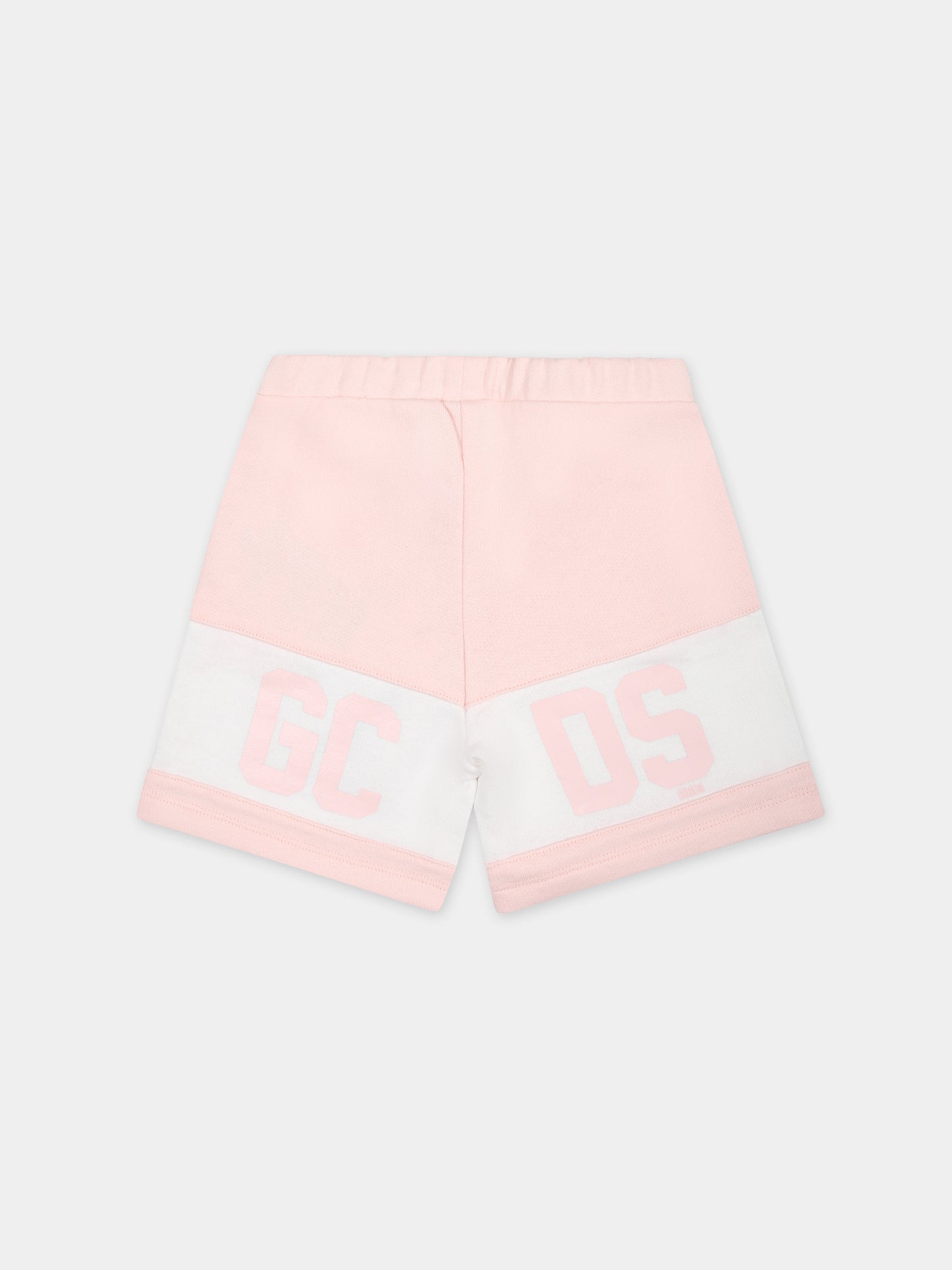 Shorts sportivi rosa  per neonati con logo,Gcds Kids,GMQ002 LCA33 52483