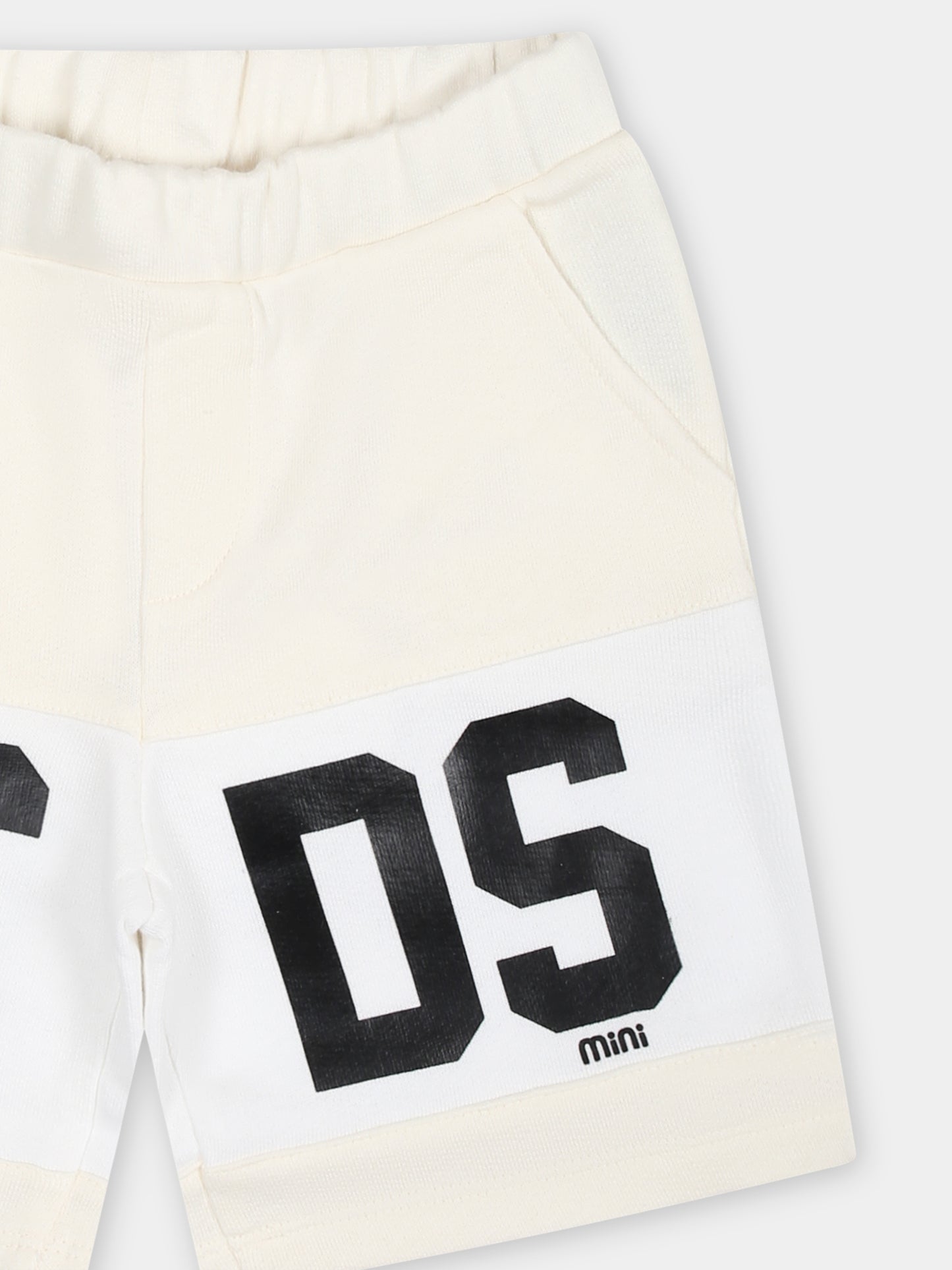 Shorts sportivi bianchi per neonati con logo,Gcds Kids,GMQ002 LCA33 10063