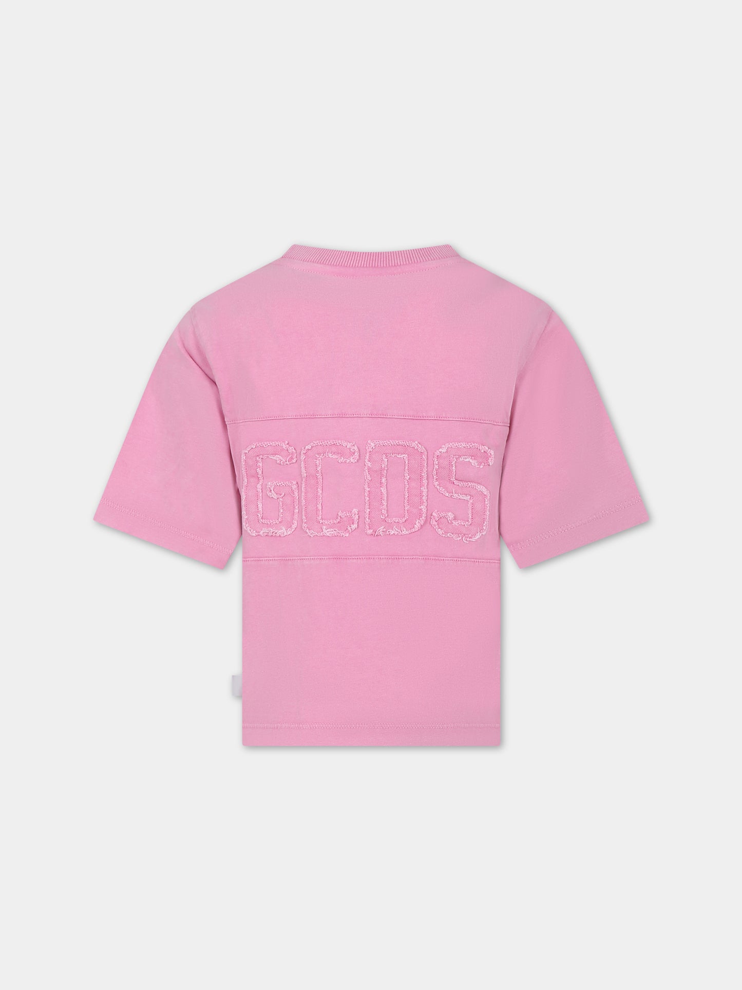 T-shirt rosa per bambina con logo,Gcds Kids,DMM00A LAC01 52861