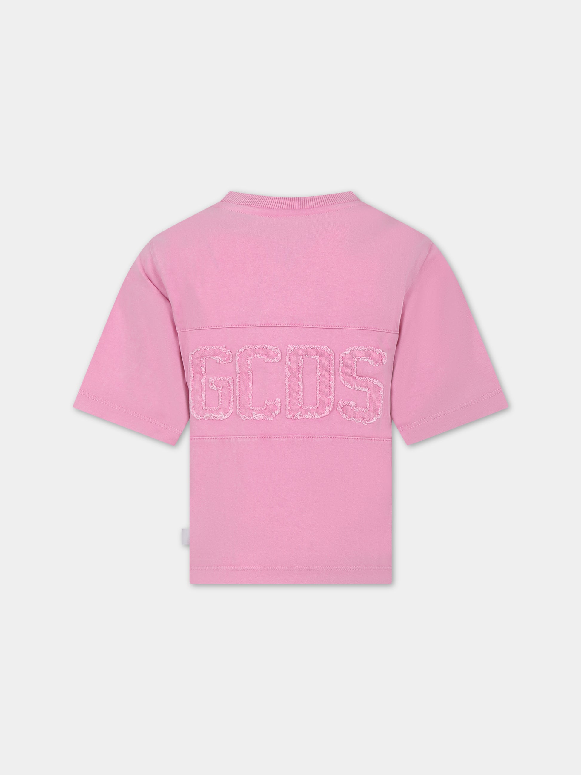 T-shirt rosa per bambina con logo,Gcds Kids,DMM00A LAC01 52861