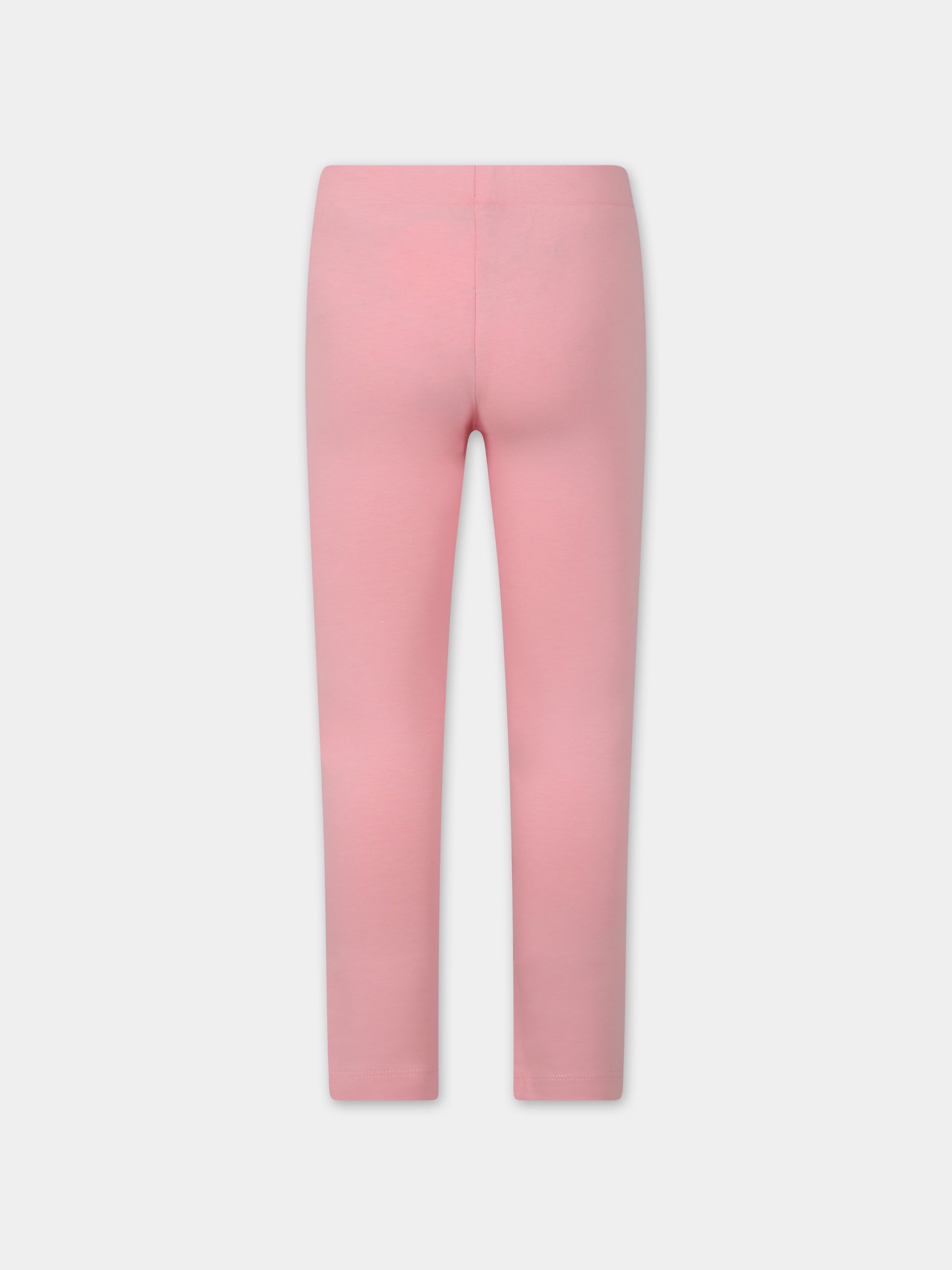 Leggings rosa per bambina con logo,Gcds Kids,DCP003 LBA00 51630