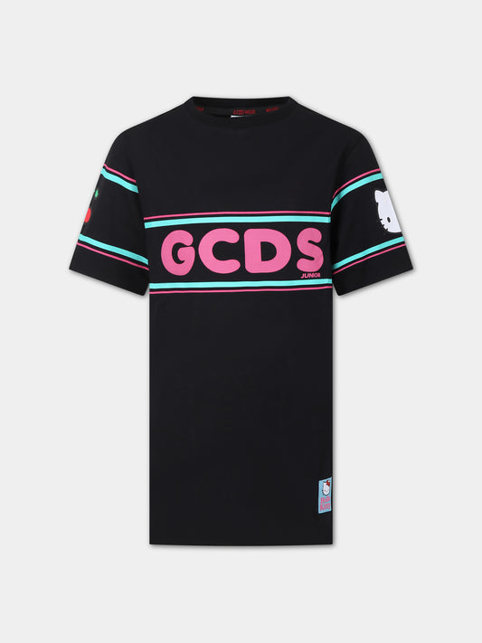 Vestito nero per bambina,Gcds Kids,DCV002 LBA23 60100 