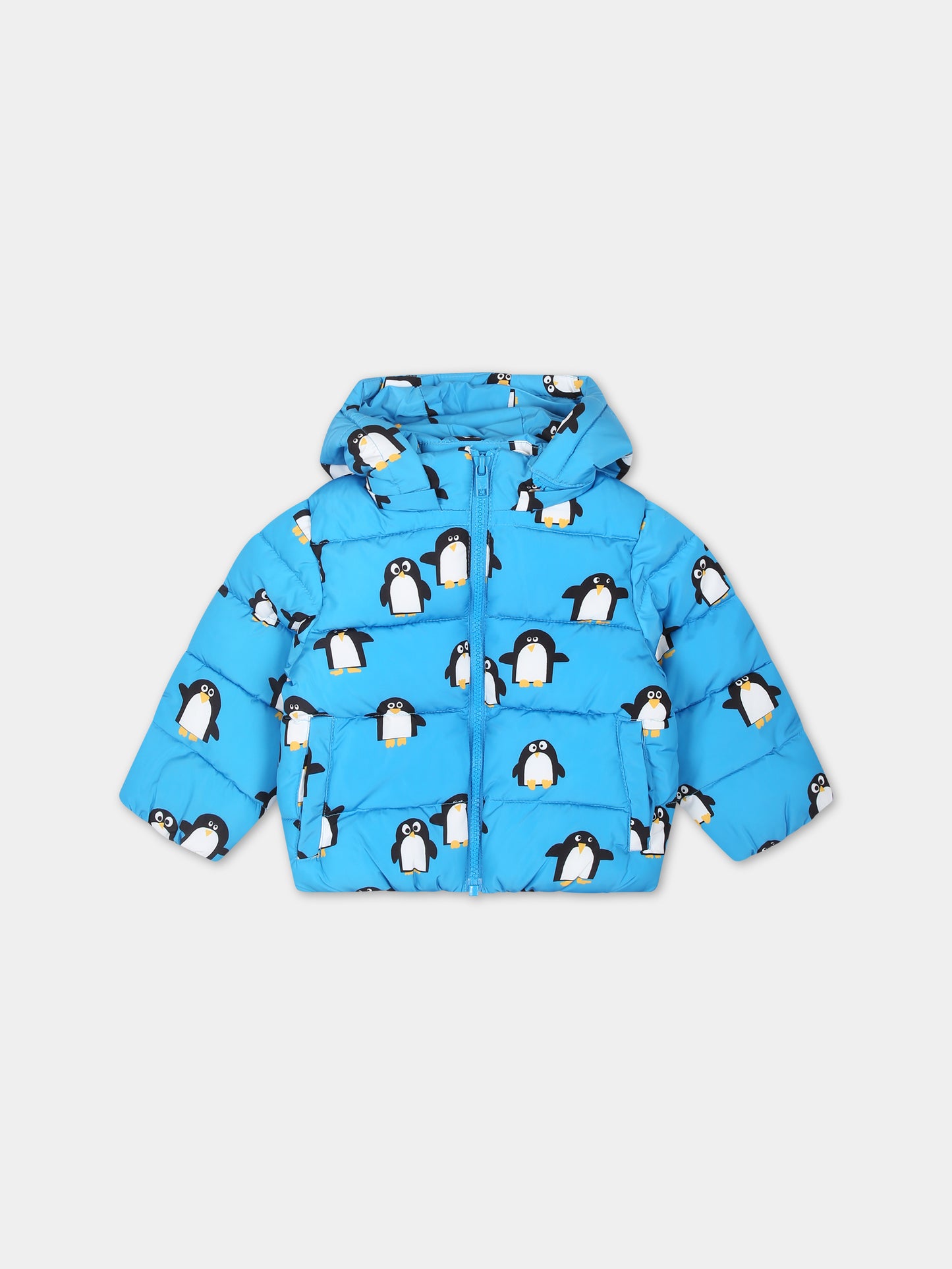 Piumino per neonato con stampa pinguini all-over,Stella Mccartney Kids,TT2607 Z1513 644MC