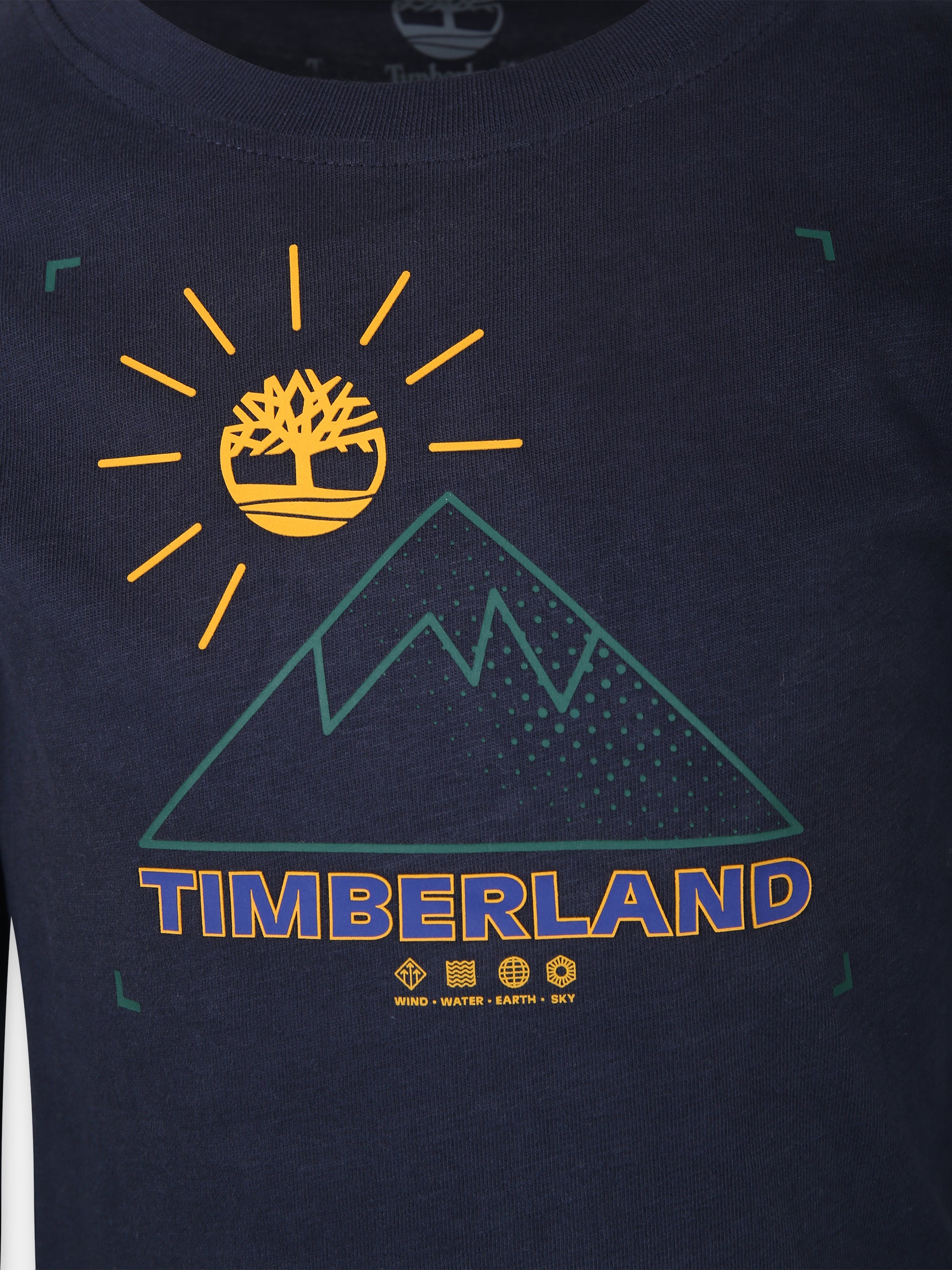 T-shirt blu per bambino con logo,Timberland,T25U30 857