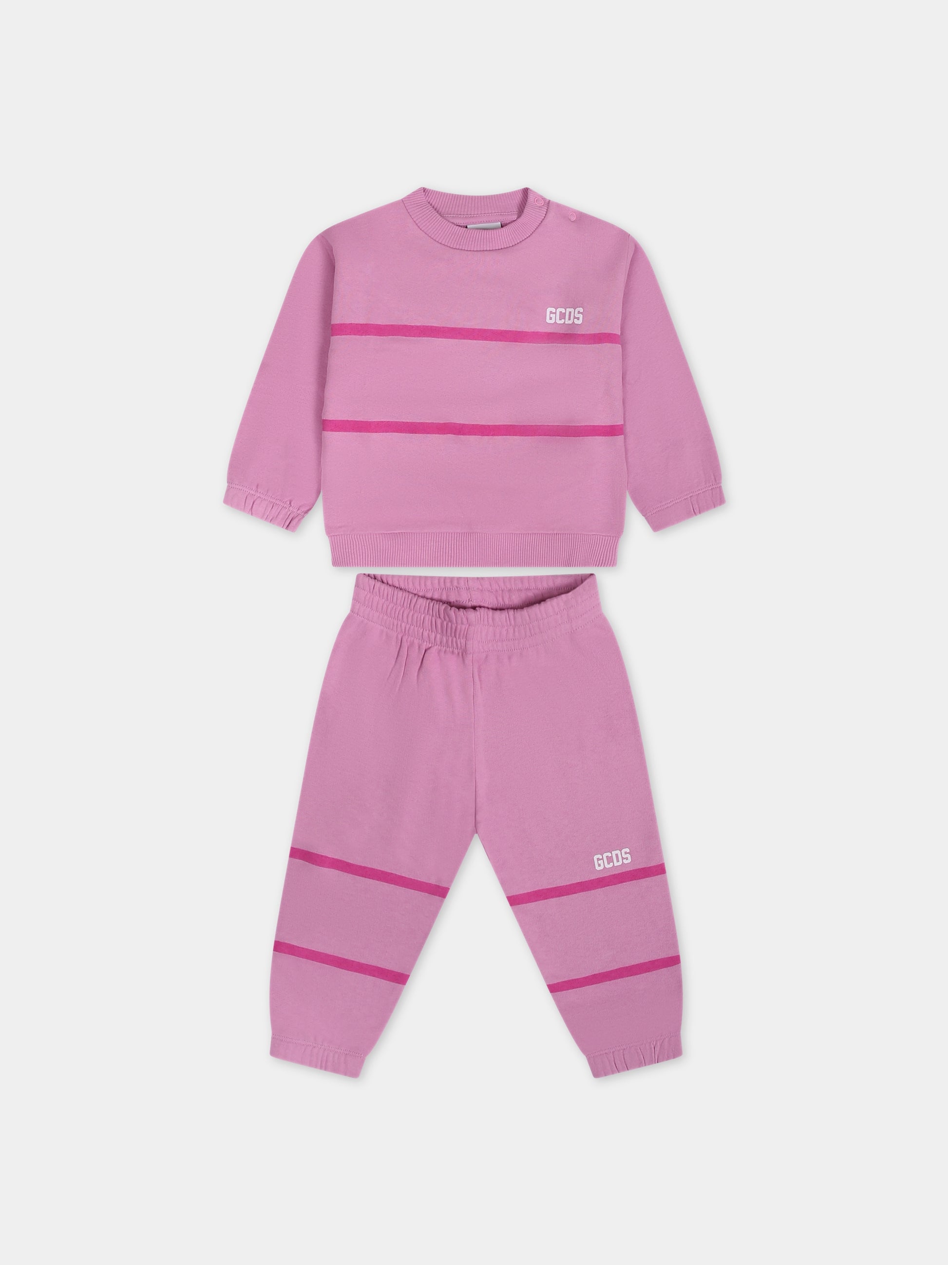 Completo lilla per neonata con logo,Gcds Kids,GPK009 LCA52 50304