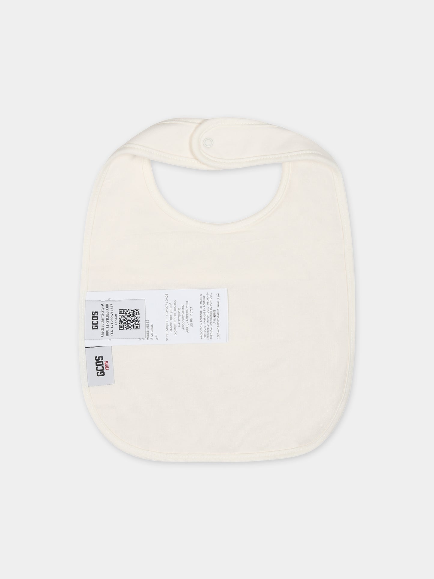 Set avorio per neonato con logo,Gcds Kids,GOY007 LDA26 10063