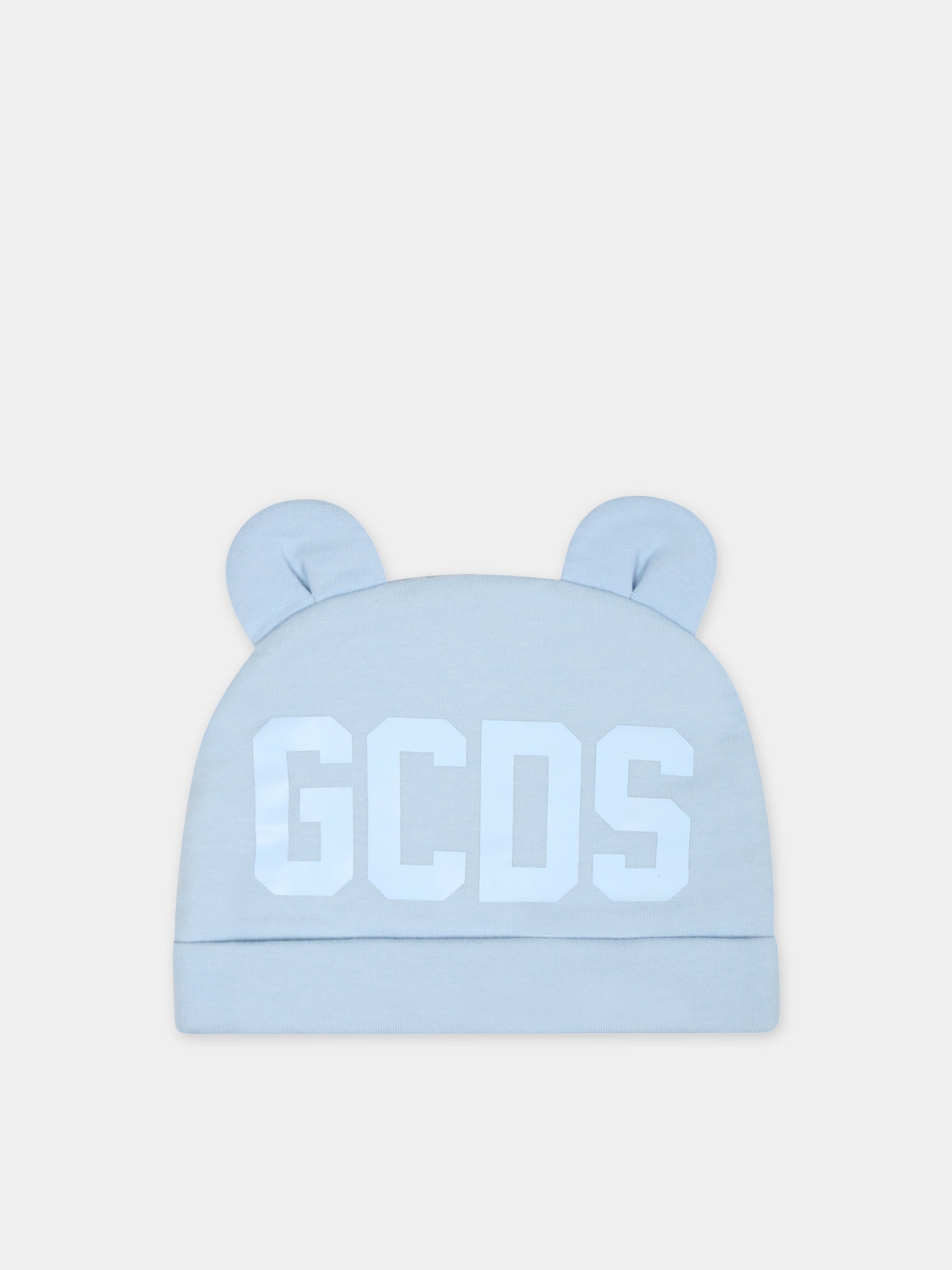 Set celeste per neonato con logo,Gcds Kids,GOY007 LDA26 40069