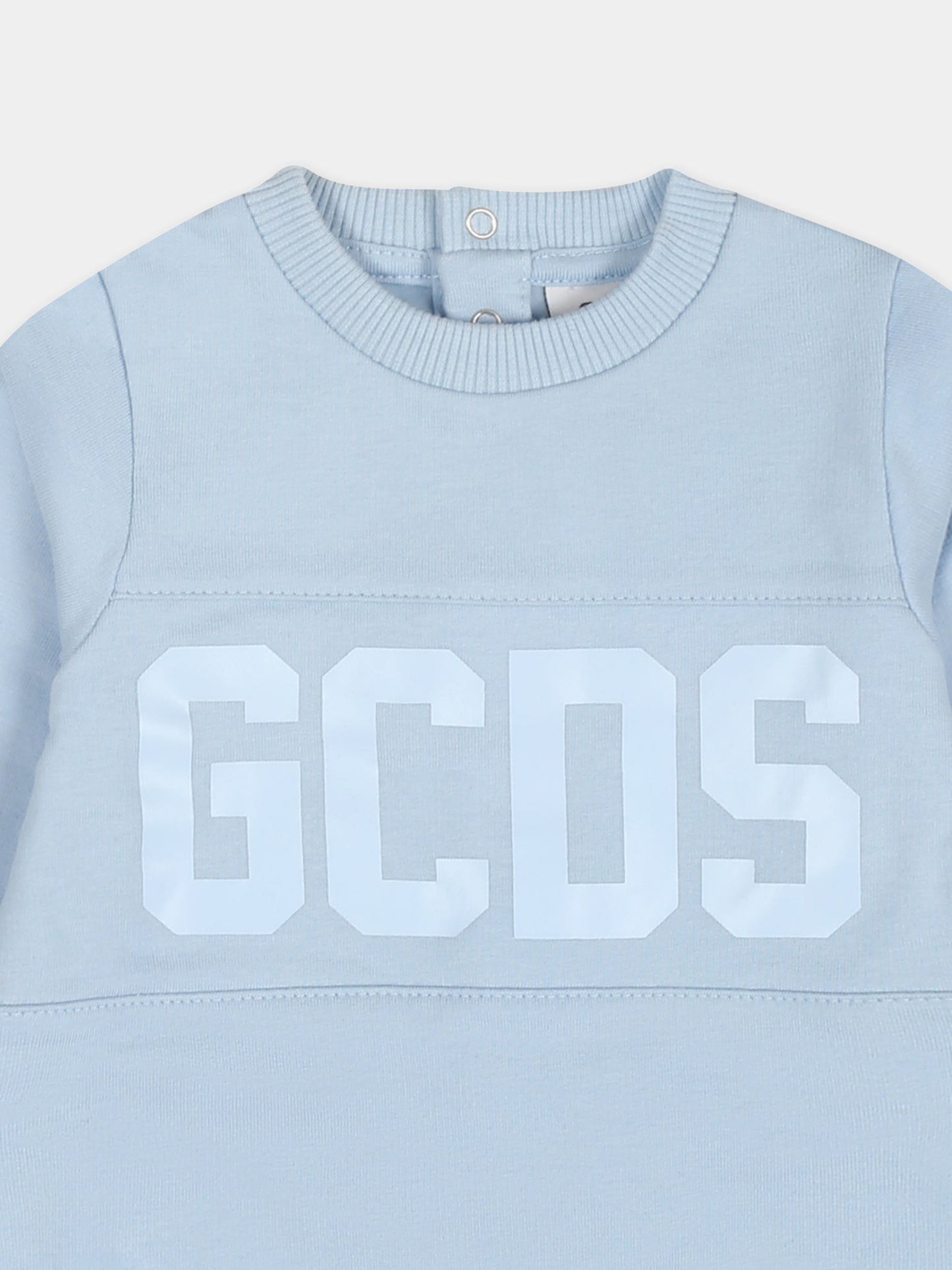 Set celeste per neonato con logo,Gcds Kids,GOY007 LDA26 40069