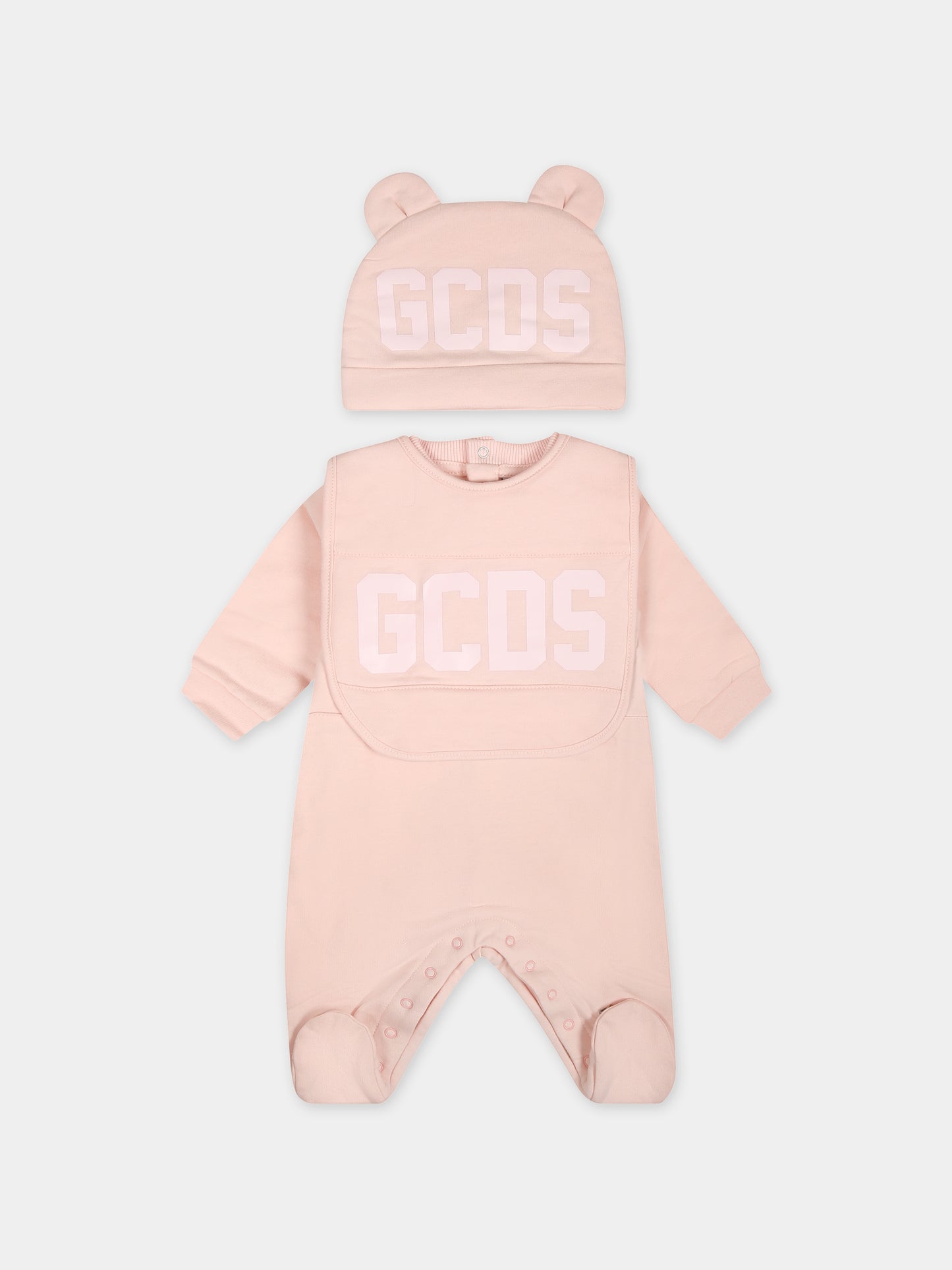 Set rosa per neonata con logo,Gcds Kids,GOY007 LDA26 52859