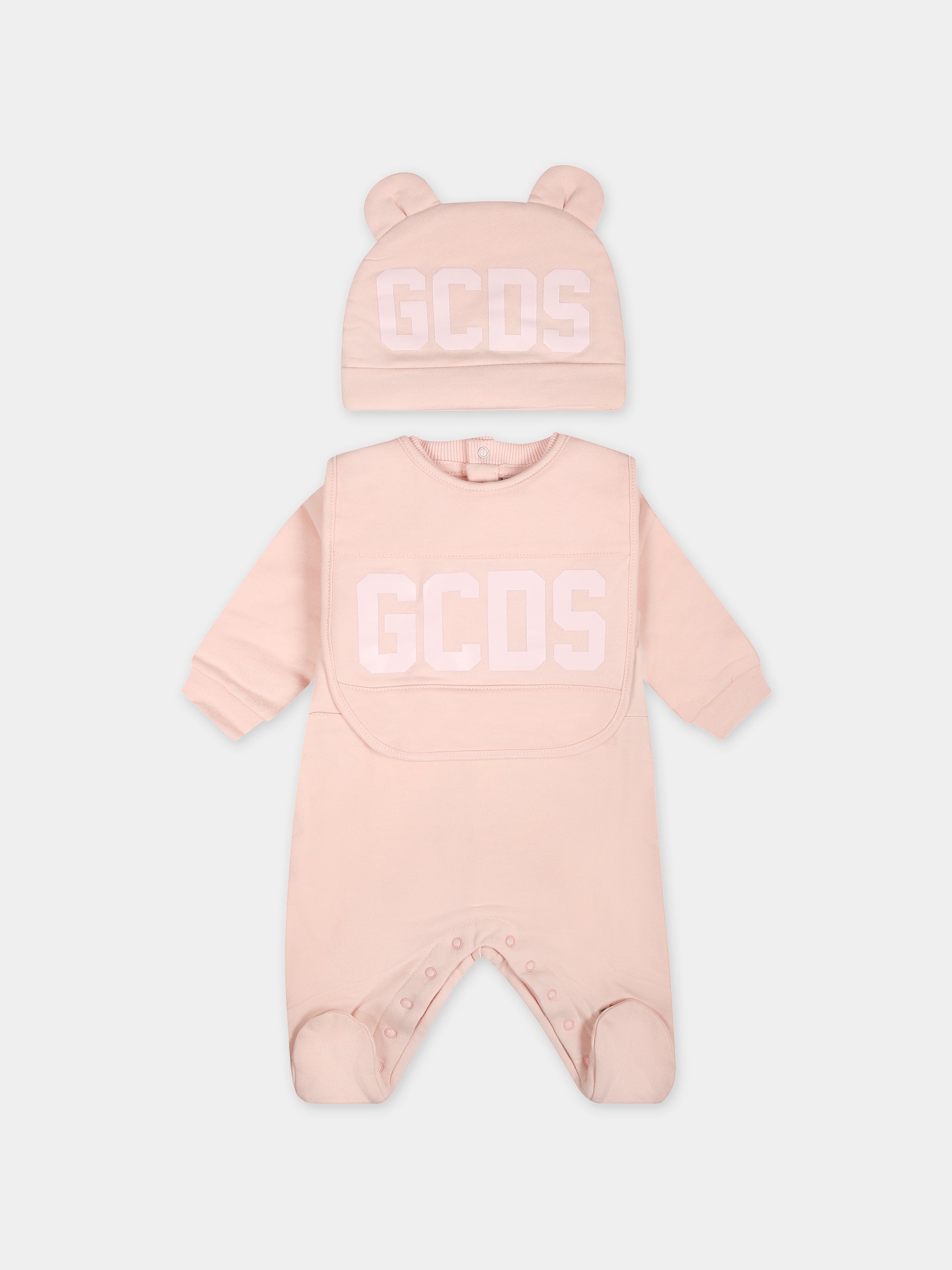 Set rosa per neonata con logo,Gcds Kids,GOY007 LDA26 52859