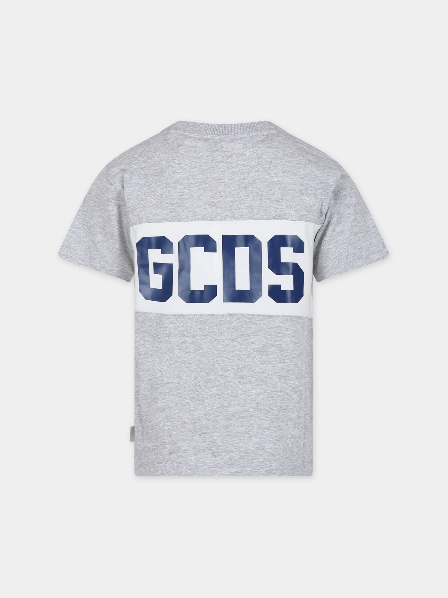 T-shirt grigia per bambini con logo,Gcds Kids,DOM005 LAA22 60926