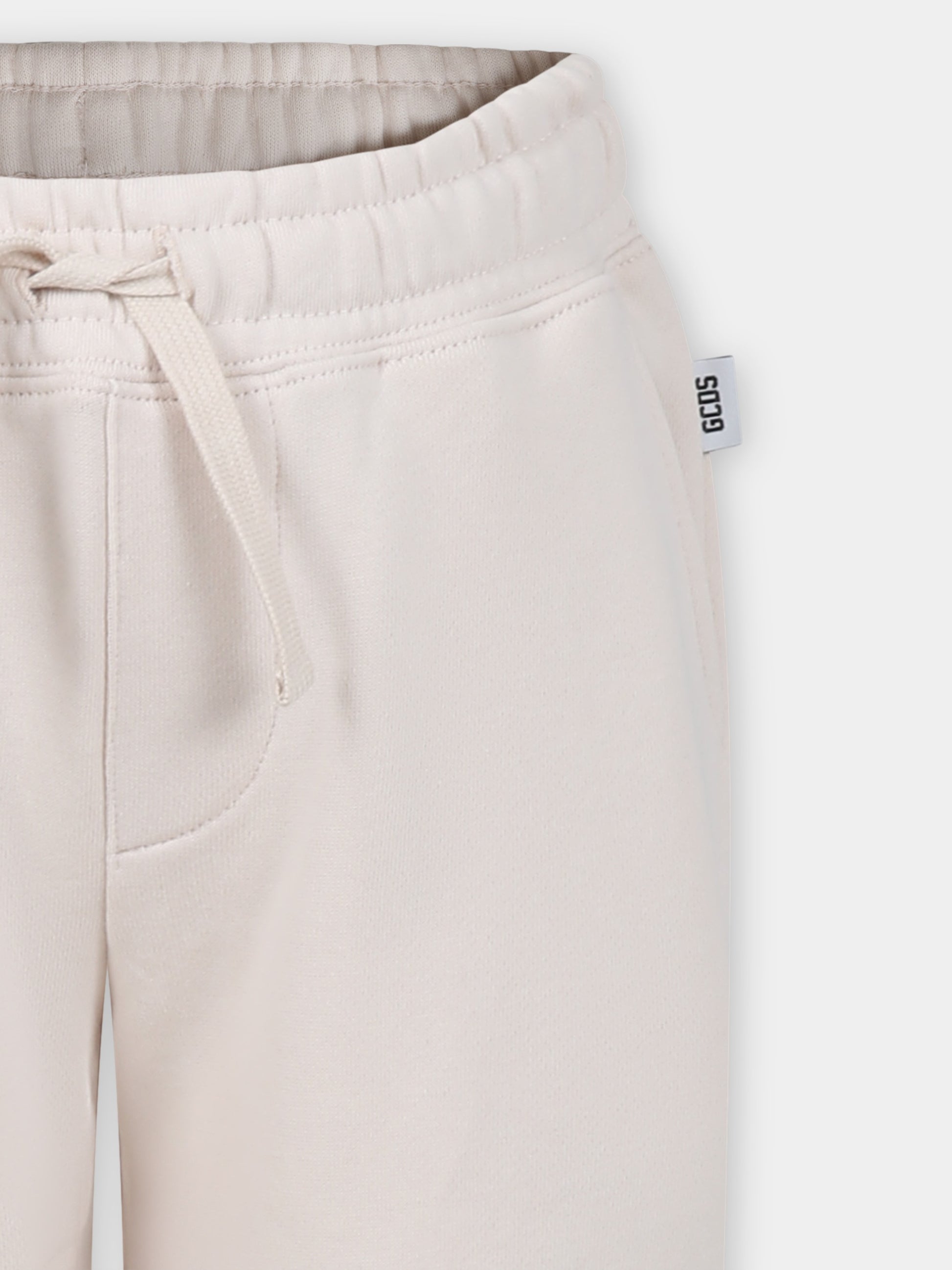 Pantaloni beige per bambini con logo,Gcds Kids,DOP003 LCA44 20325