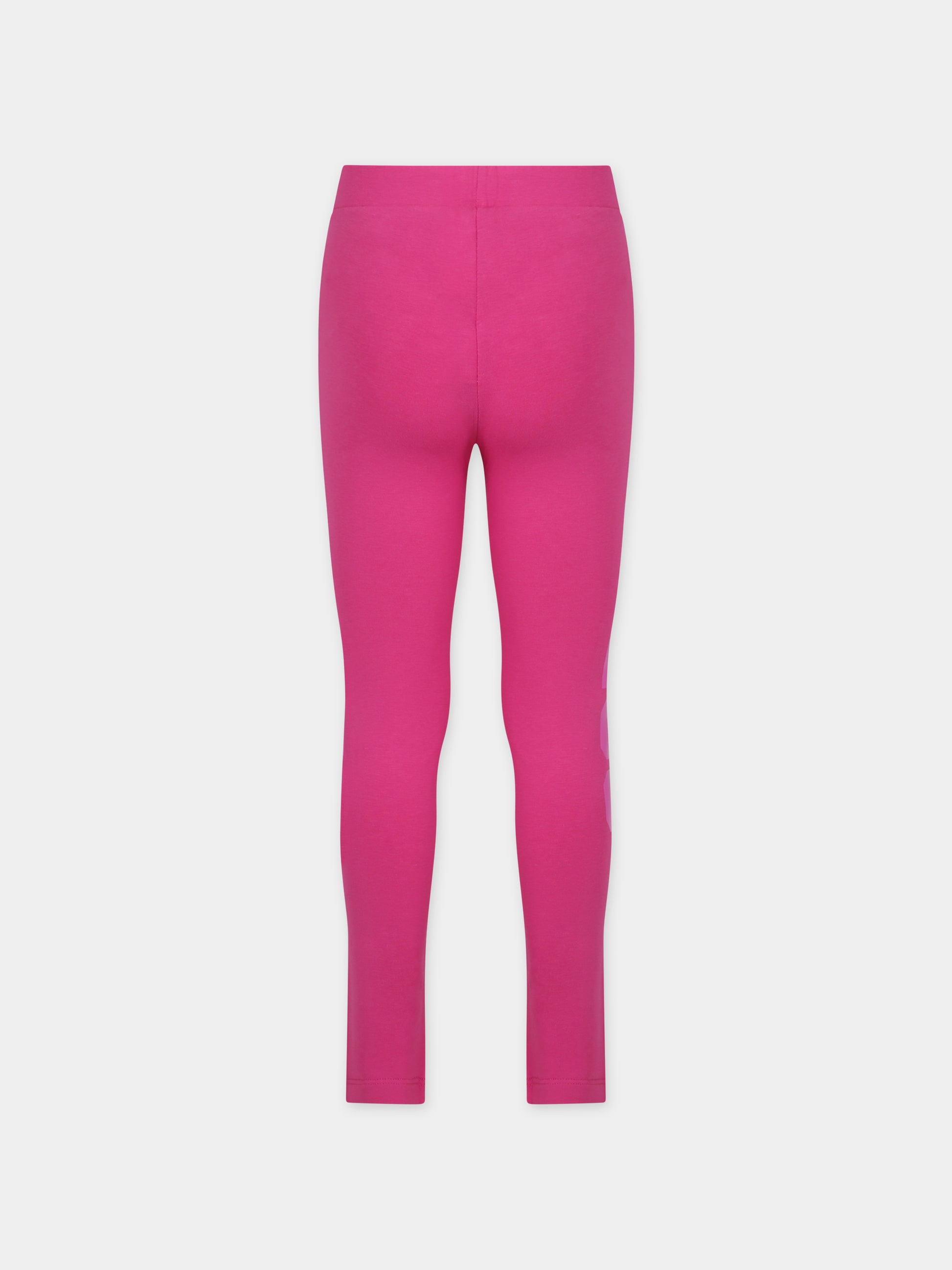 Leggins fucsia per bambina con logo,Gcds Kids,DEP003 LBA11 50605 