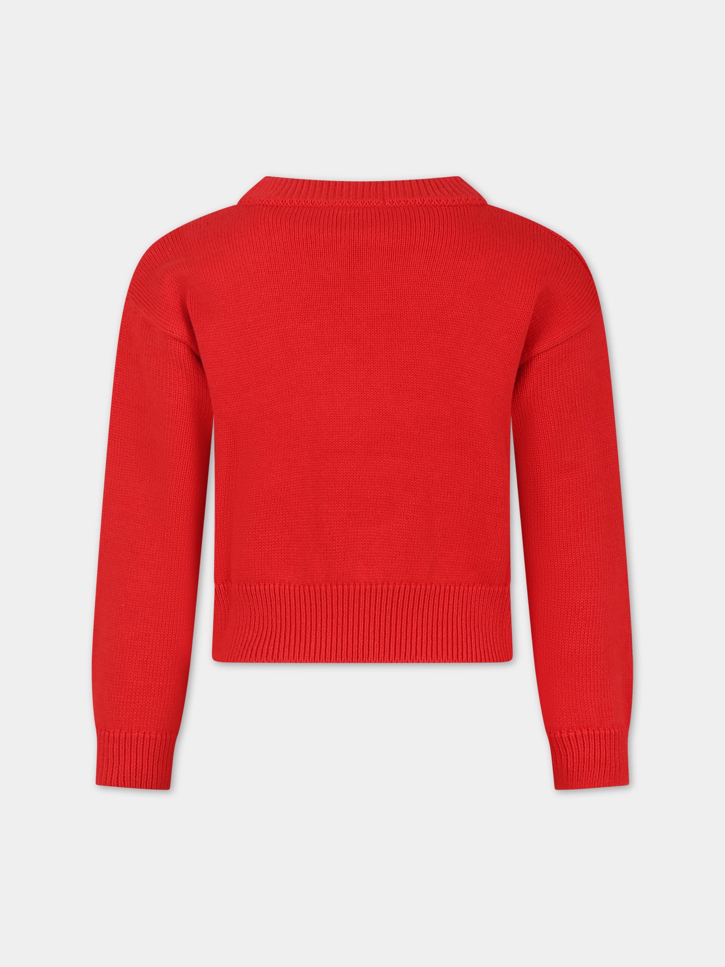 Maglione bianco per bambina con Teddy Bear e cuore,Moschino Kids,HDW01R LHE43 50109