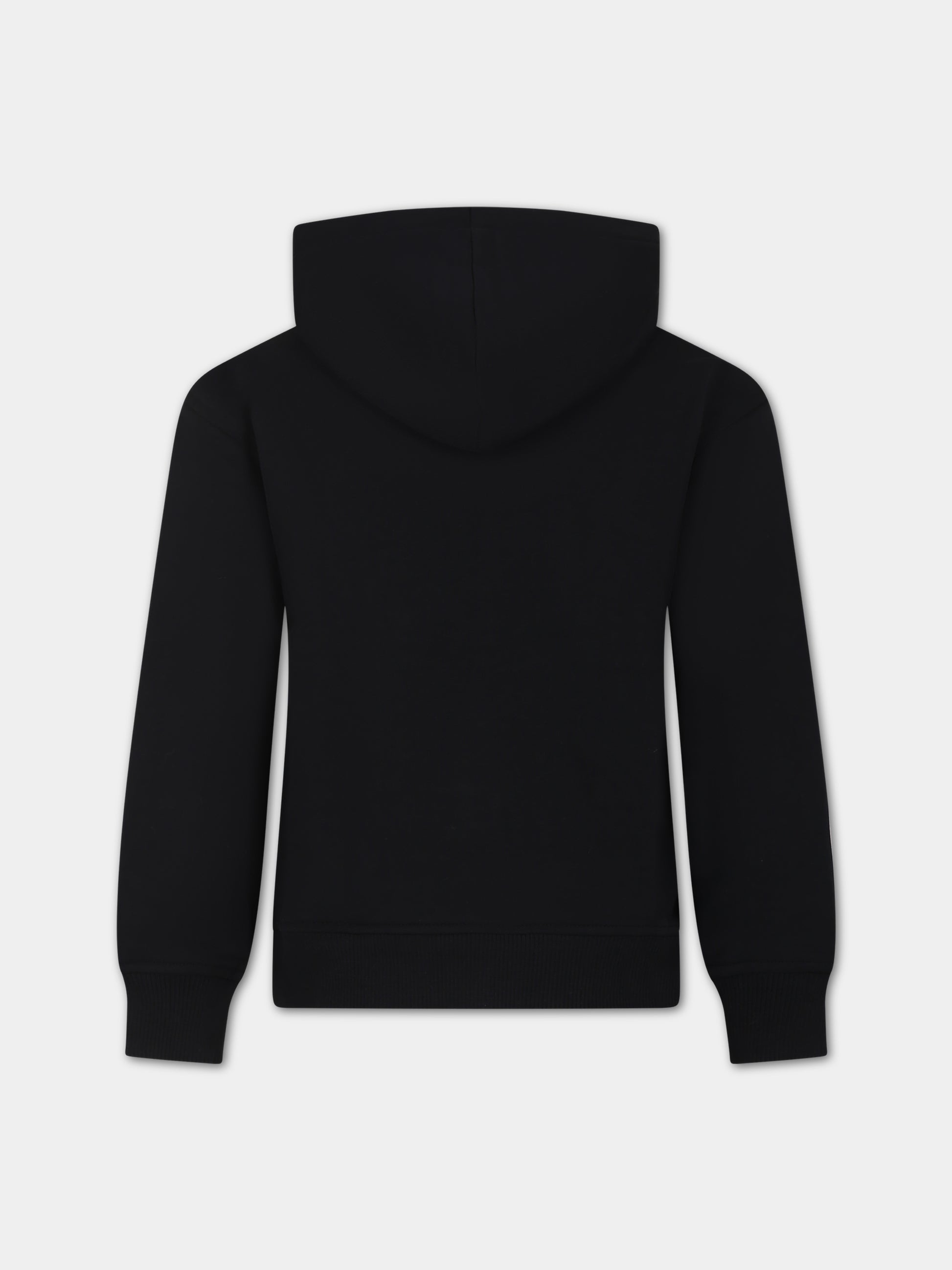 Felpa nera per bambino con Teddy Bears e logo,Moschino Kids,HUF07I LCA58 60100