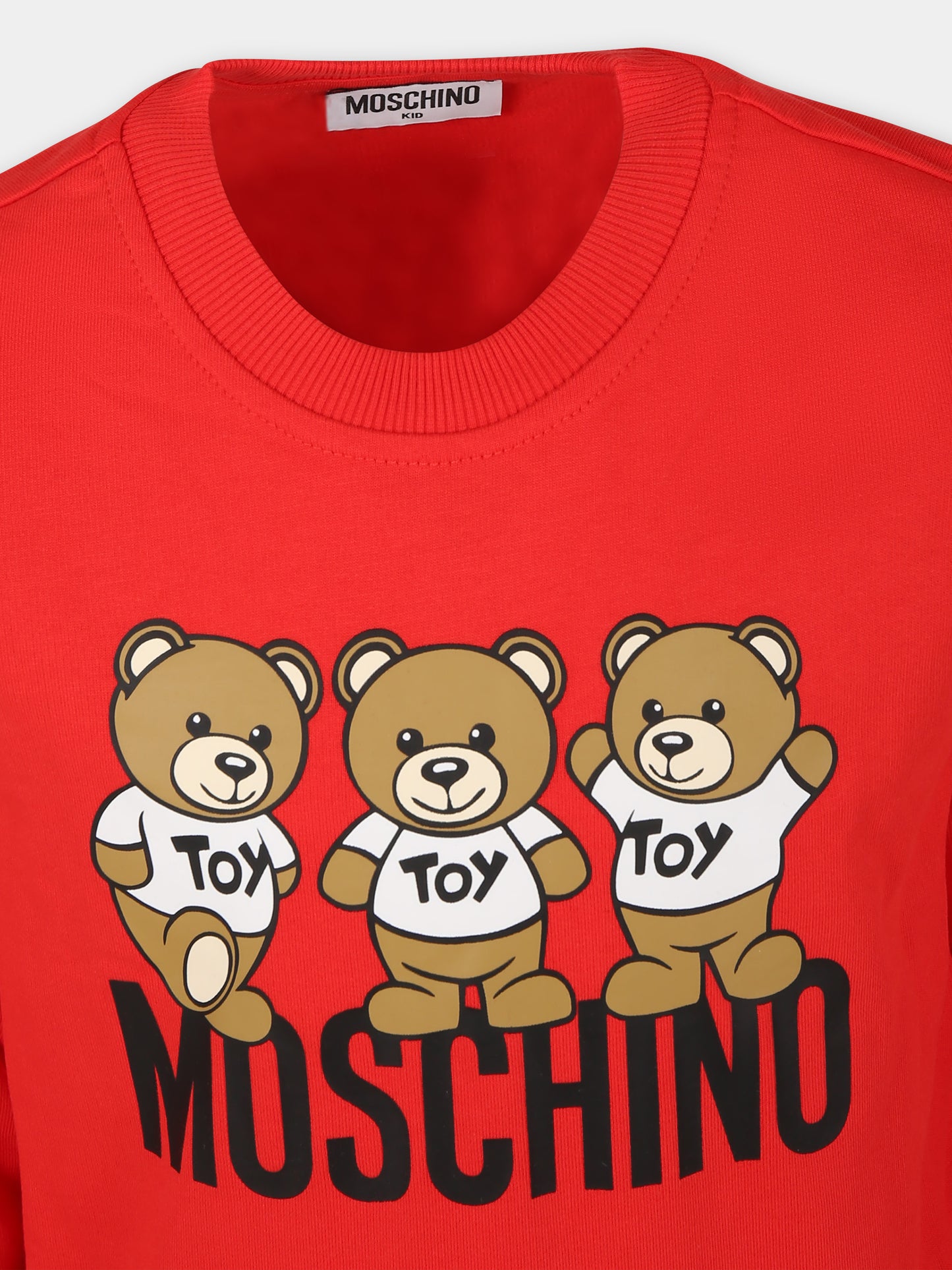 Completo rosso per bambini con Teddy Bears e logo,Moschino Kids,HUK03G LCA40 50109