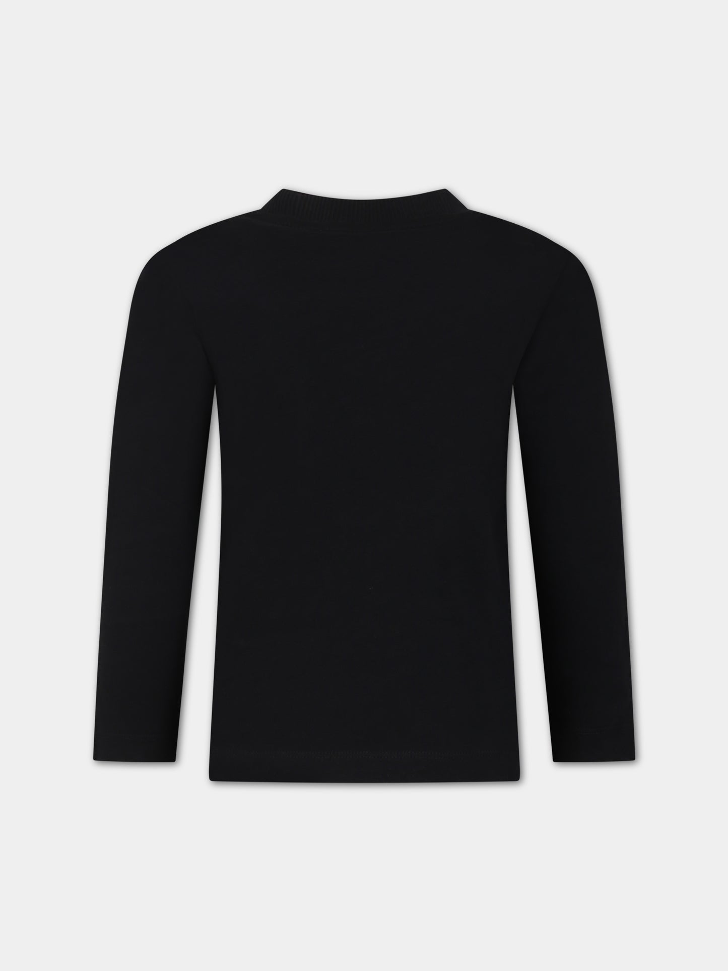 T-shirt nera per bambino con Teddy Bear e skateboard,Moschino Kids,HUO00S LAA20 60100