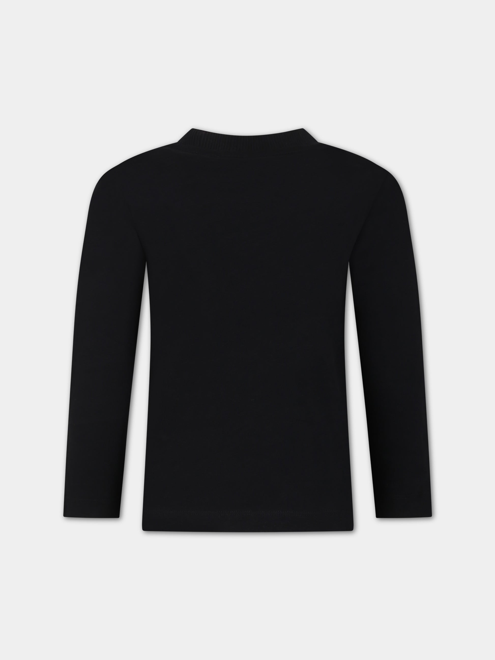 T-shirt nera per bambino con Teddy Bear e skateboard,Moschino Kids,HUO00S LAA20 60100