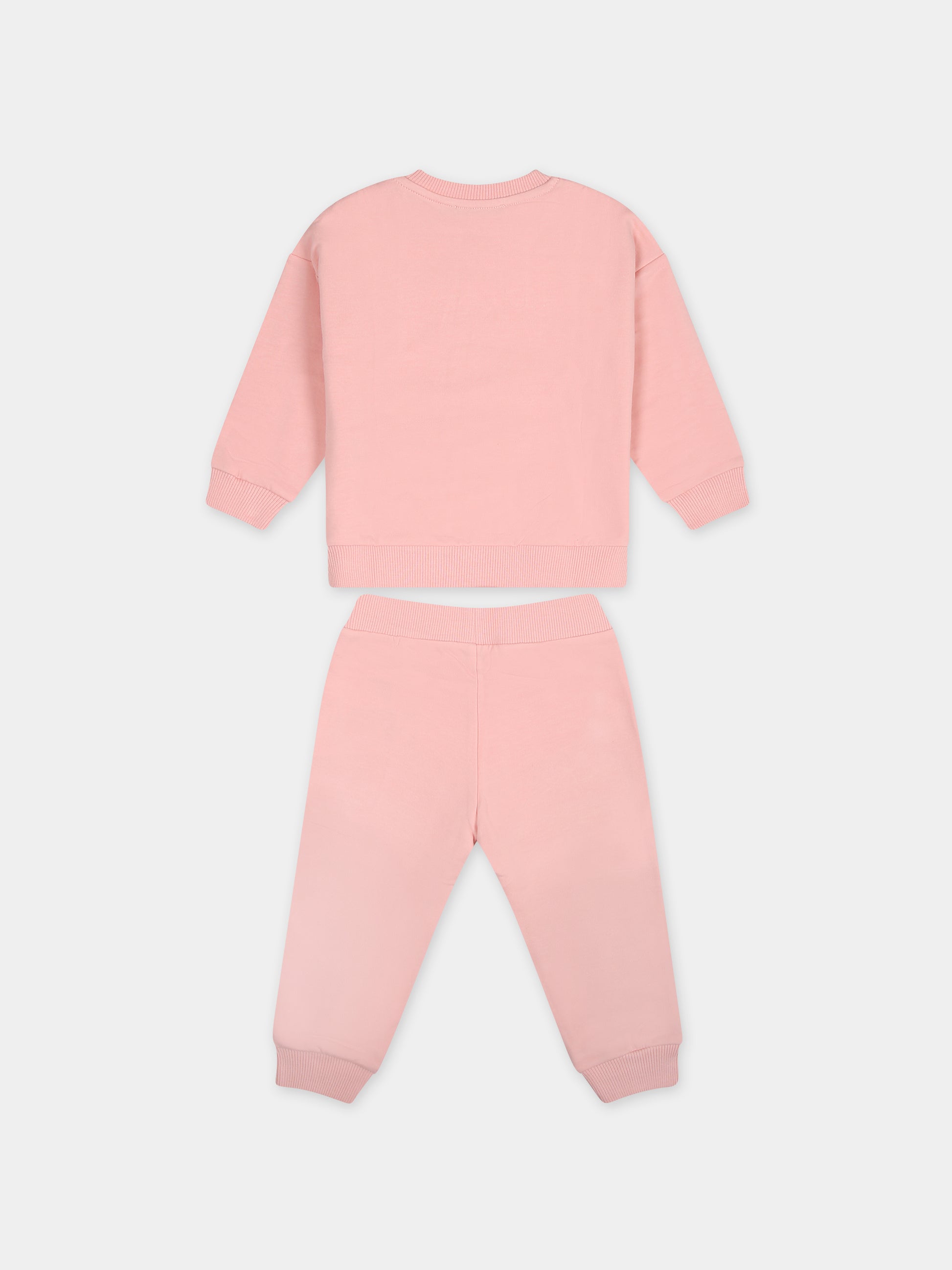 Completo rosa per neonata con teddy bear,Moschino Kids,MMK039 LDA17 50209