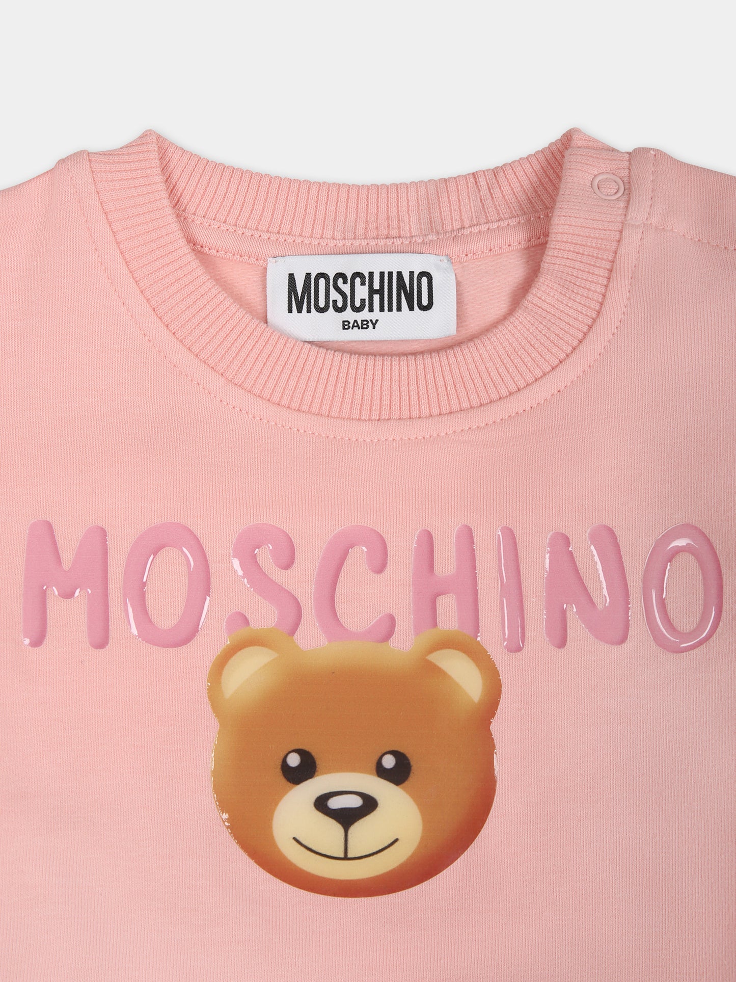 Completo rosa per neonata con teddy bear,Moschino Kids,MMK039 LDA17 50209