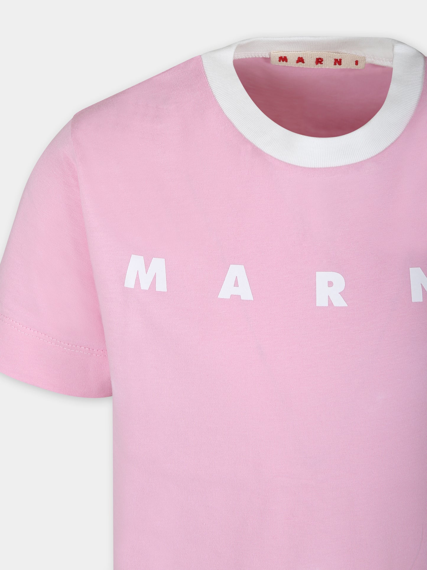 T-shirt rosa per bambina con logo,Marni Kids,M01228 M00L9 MT178U 0M345