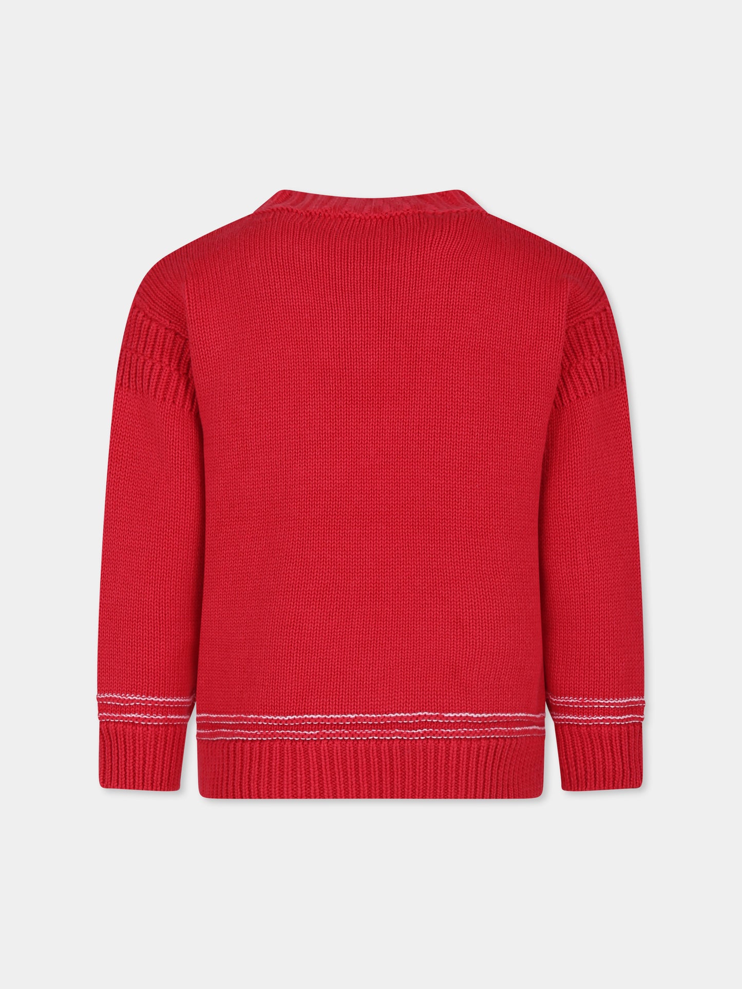 Maglione rosso per bambini con logo,Marni Kids,M01212 M00TB MK31U 0M416