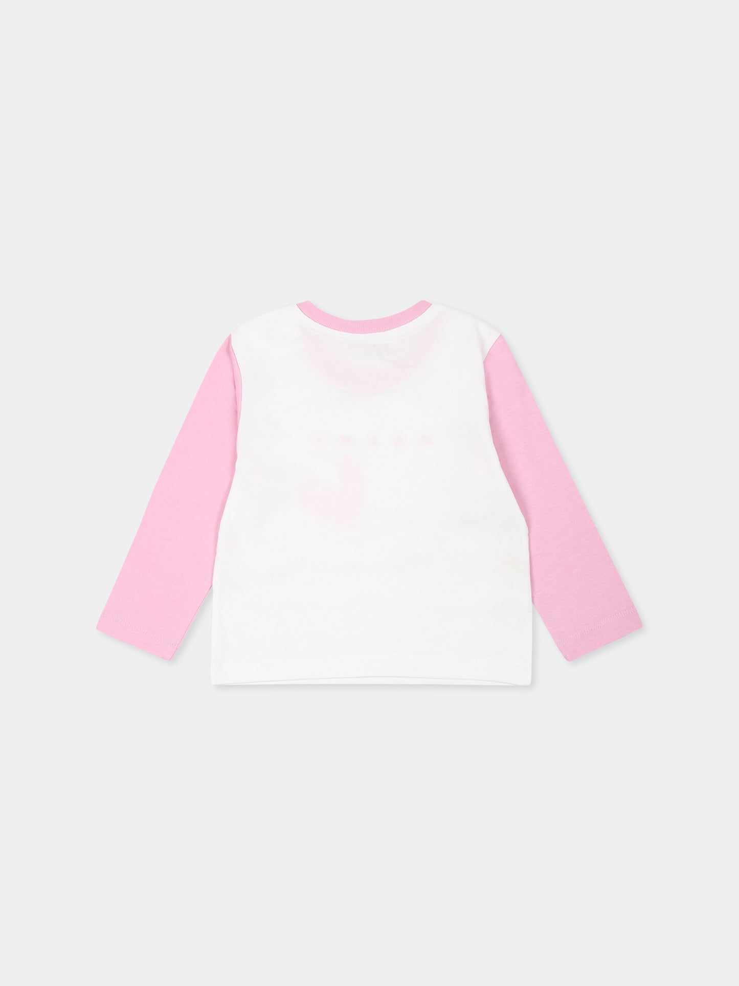 Felpa bianca per neonata con cuore e logo,Marni Kids,M01250 M00RF MT74B 0M110